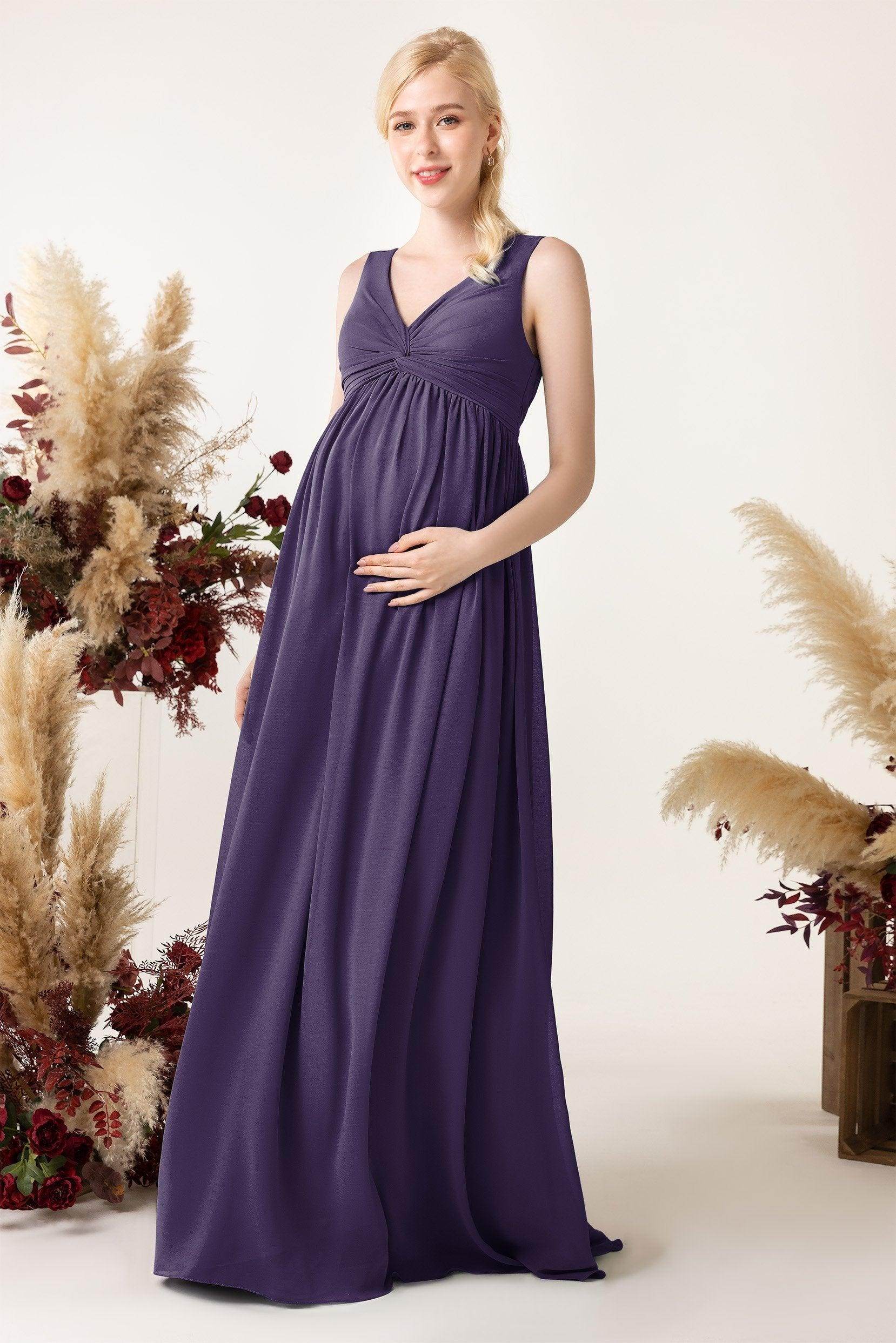 A-Line Sweep-Brush Train Chiffon Bridesmaid Dress CB0452M - COCOMELODY