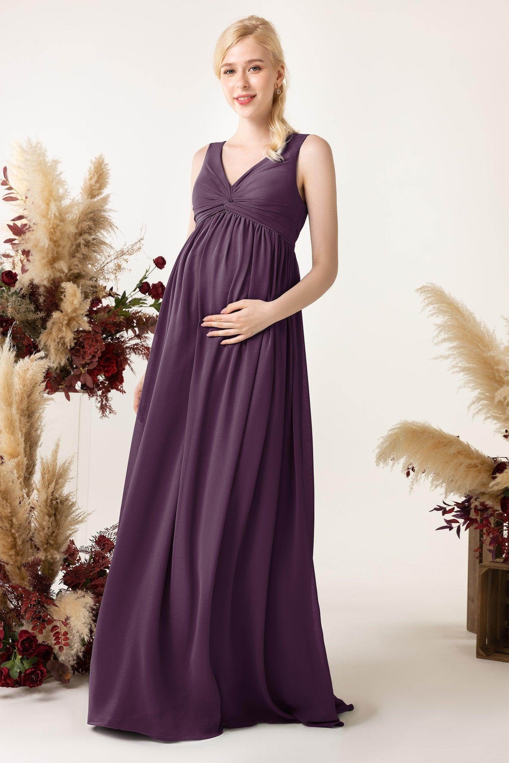 A-Line Sweep-Brush Train Chiffon Bridesmaid Dress CB0452M - COCOMELODY