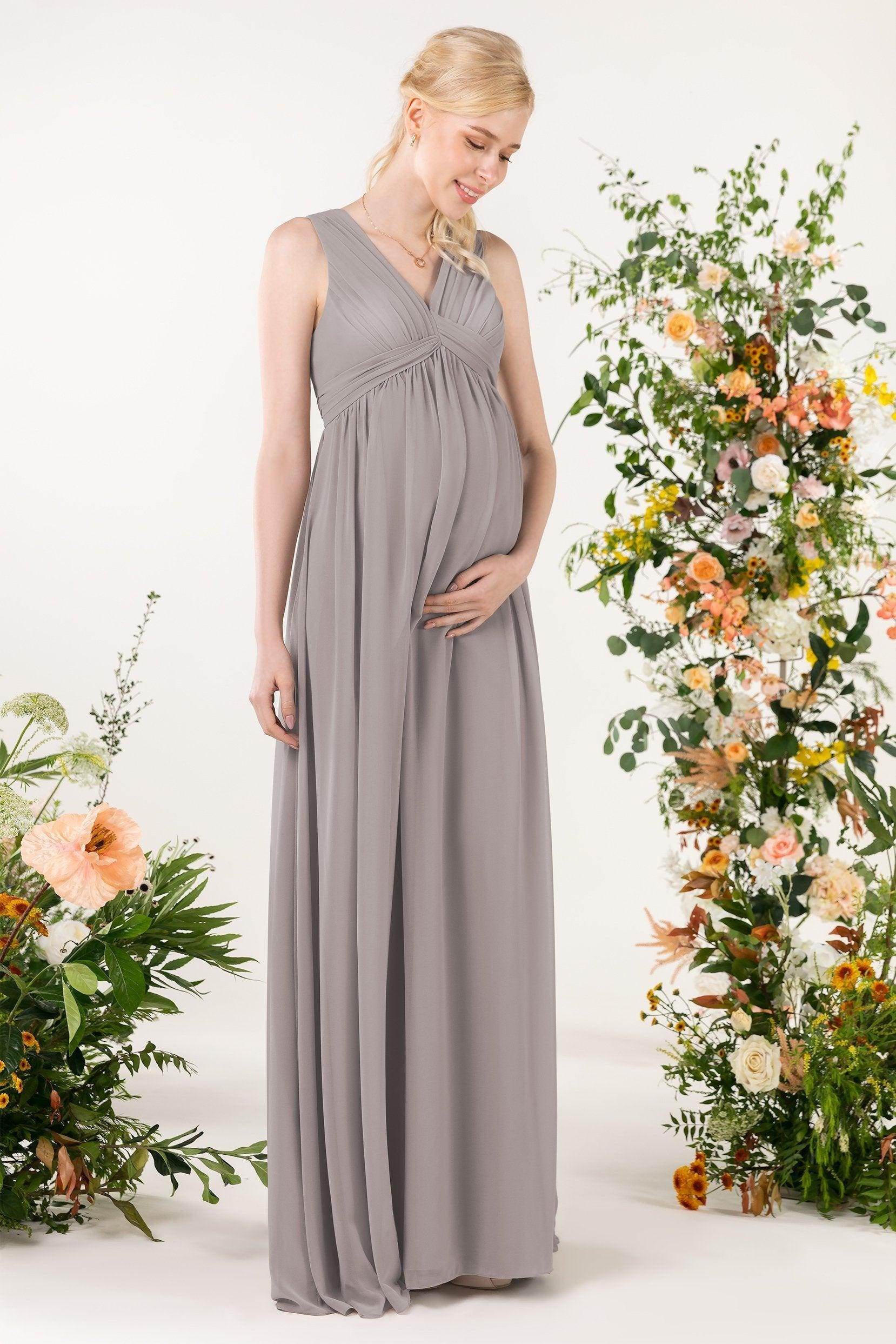 A-Line Sweep-Brush Train Chiffon Bridesmaid Dress CB0455M - COCOMELODY