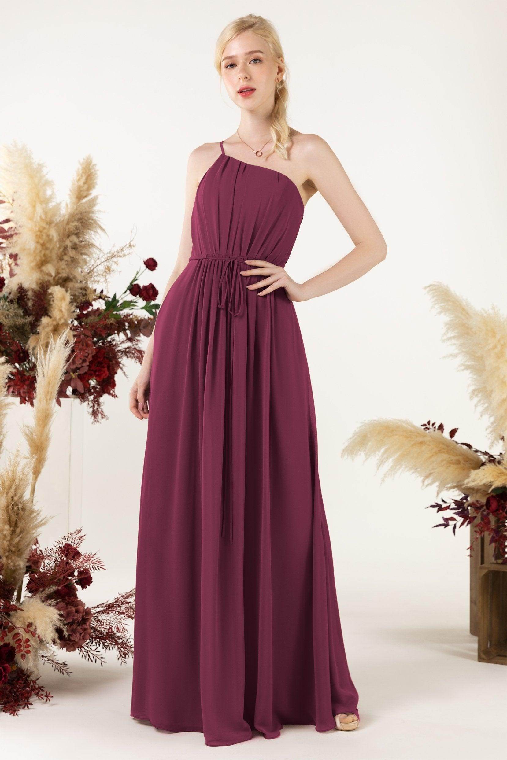 A-Line Floor Length Chiffon Bridesmaid Dress CB0462 - COCOMELODY