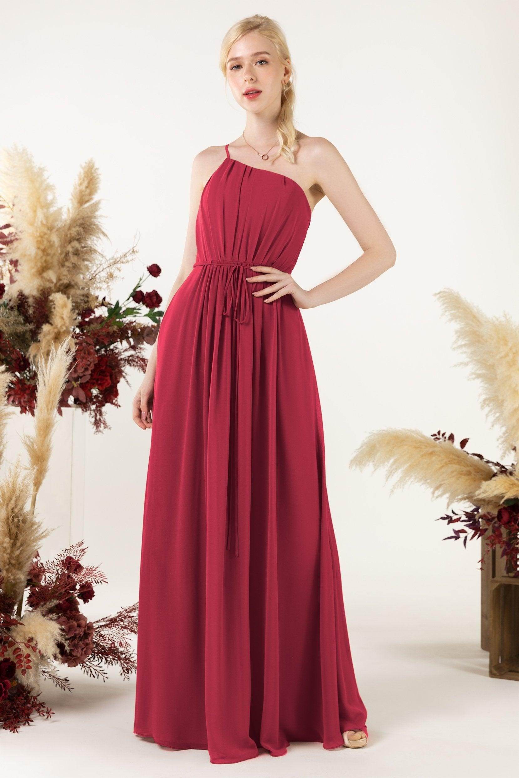 A-Line Floor Length Chiffon Bridesmaid Dress CB0462 - COCOMELODY
