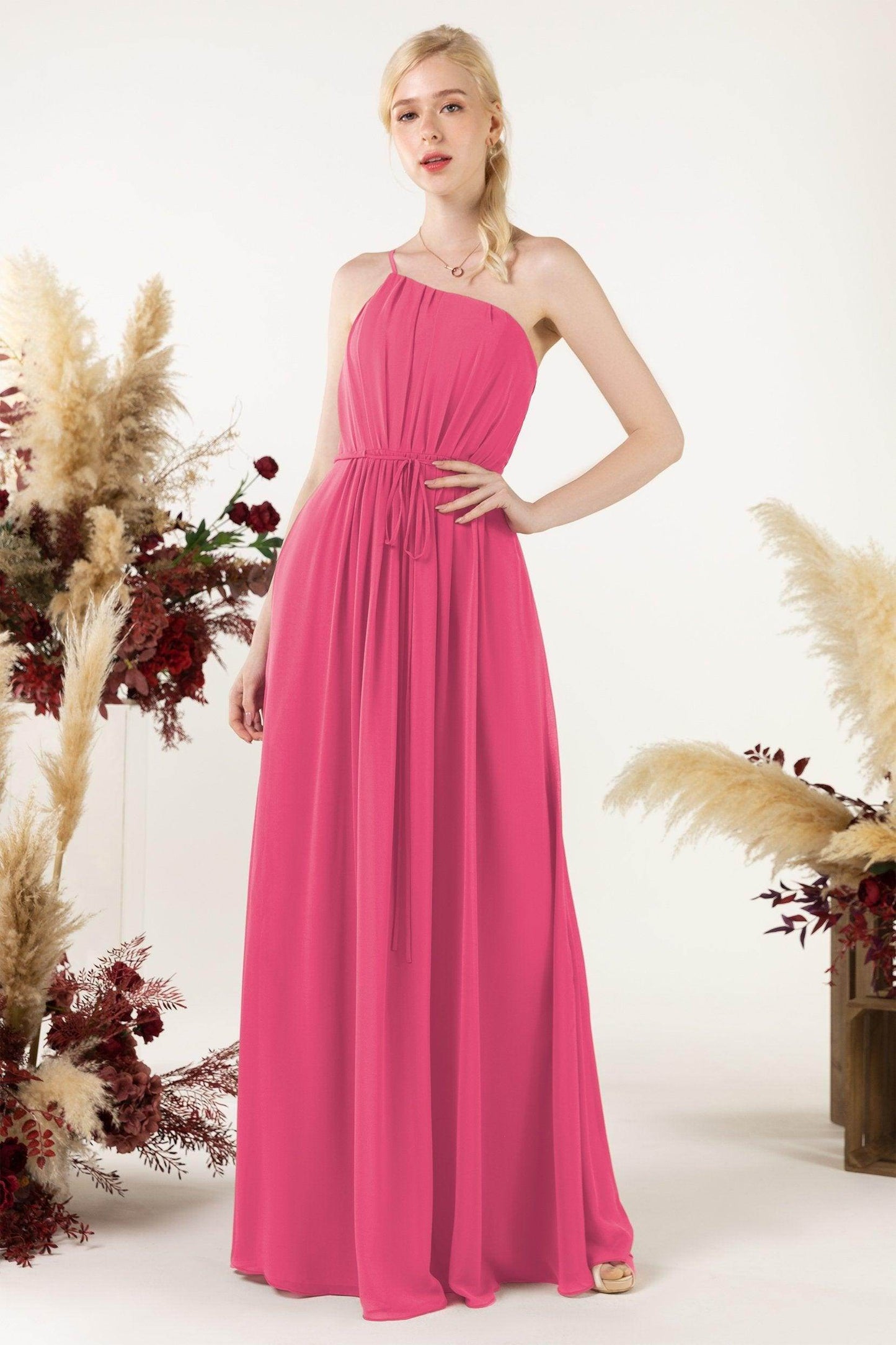 A-Line Floor Length Chiffon Bridesmaid Dress CB0462 - COCOMELODY