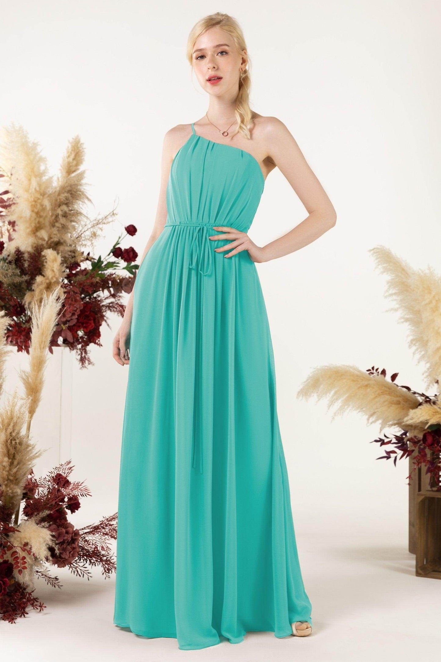 A-Line Floor Length Chiffon Bridesmaid Dress CB0462 - COCOMELODY