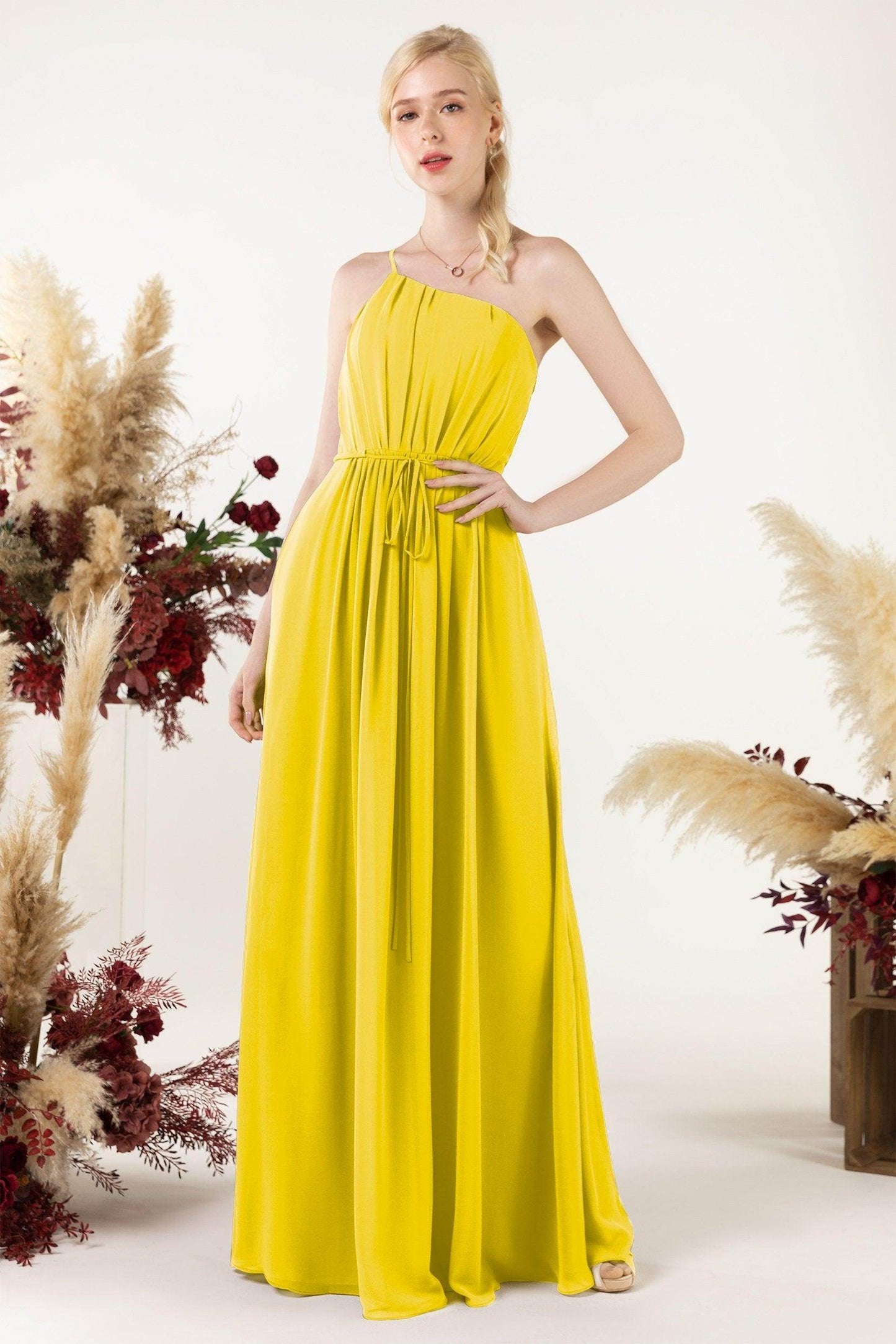 A-Line Floor Length Chiffon Bridesmaid Dress CB0462 - COCOMELODY