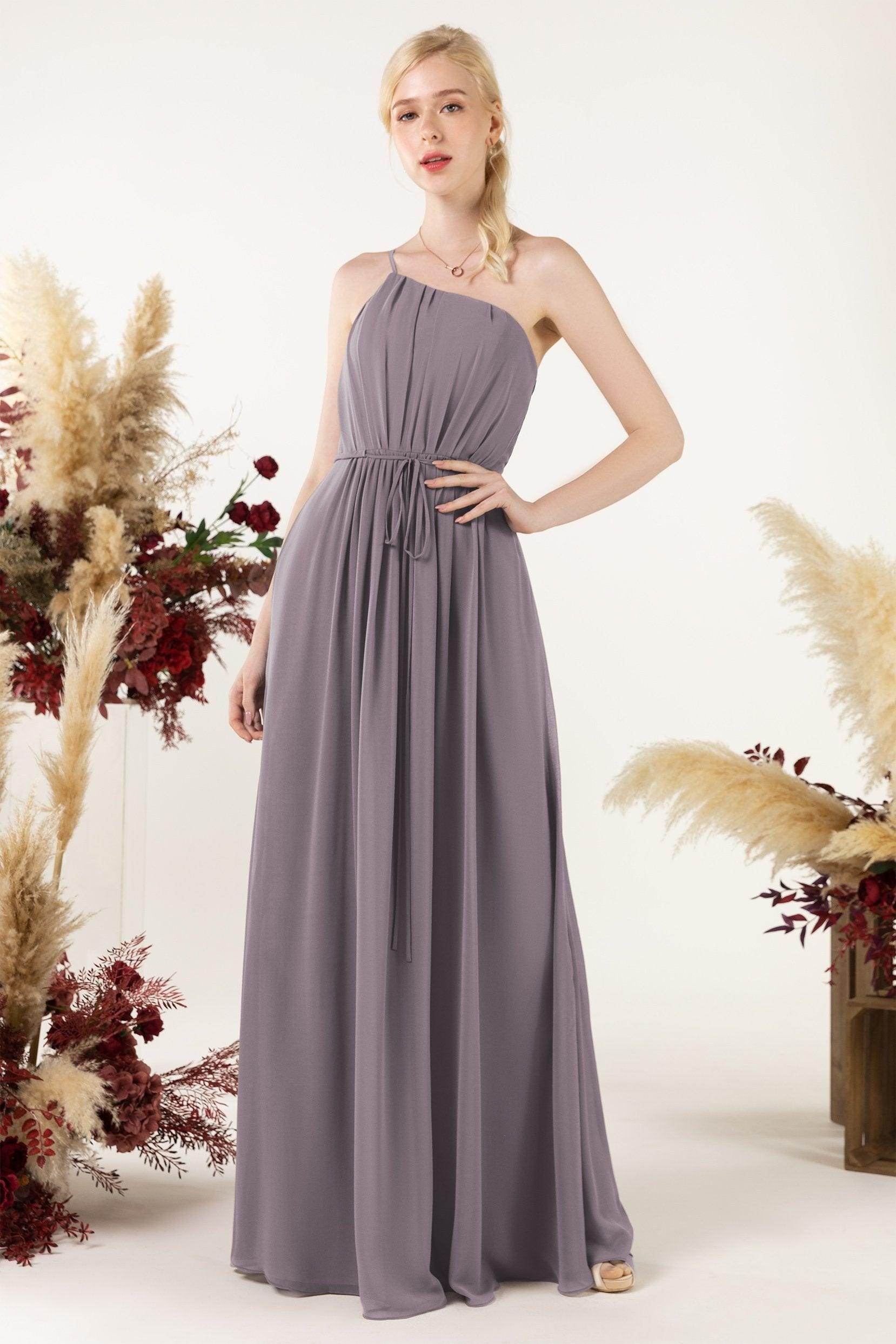 A-Line Floor Length Chiffon Bridesmaid Dress CB0462 - COCOMELODY