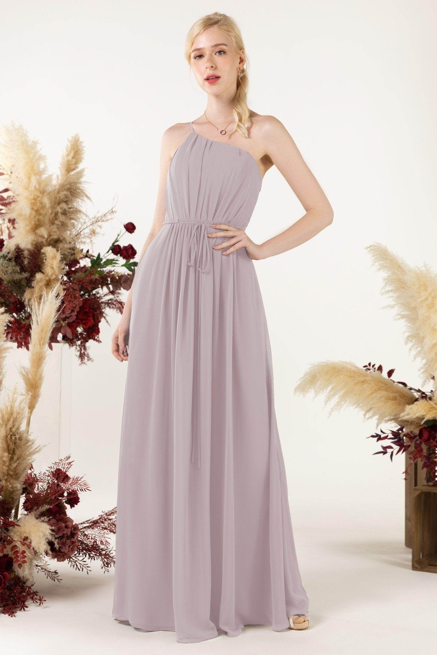 A-Line Floor Length Chiffon Bridesmaid Dress CB0462 - COCOMELODY