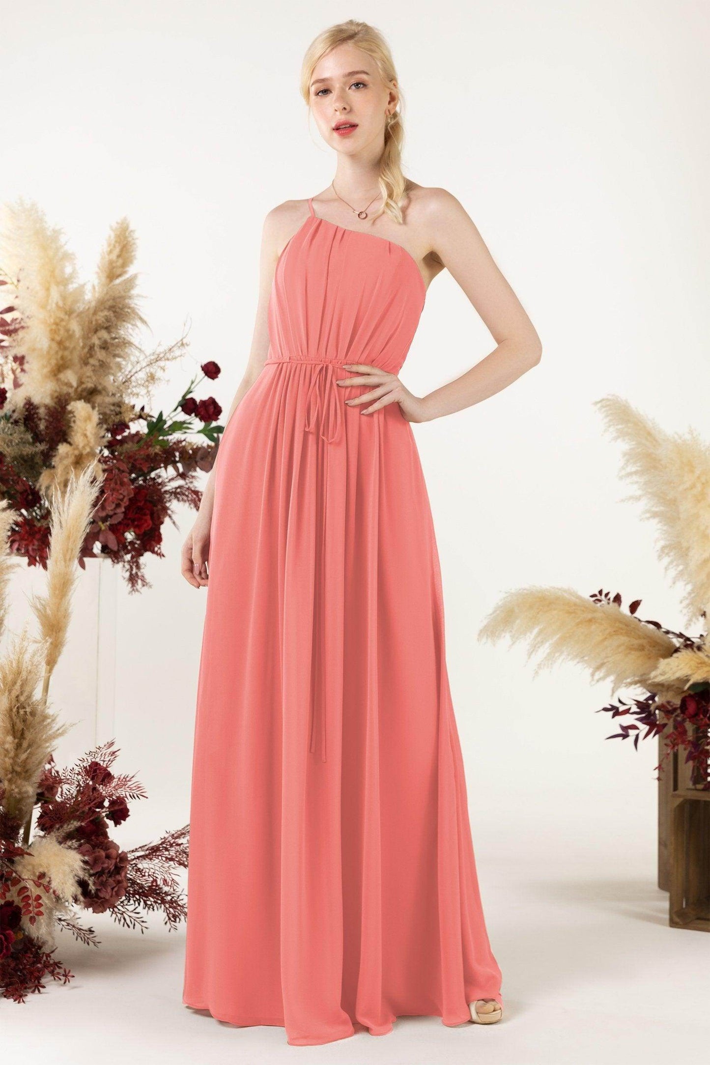 A-Line Floor Length Chiffon Bridesmaid Dress CB0462 - COCOMELODY