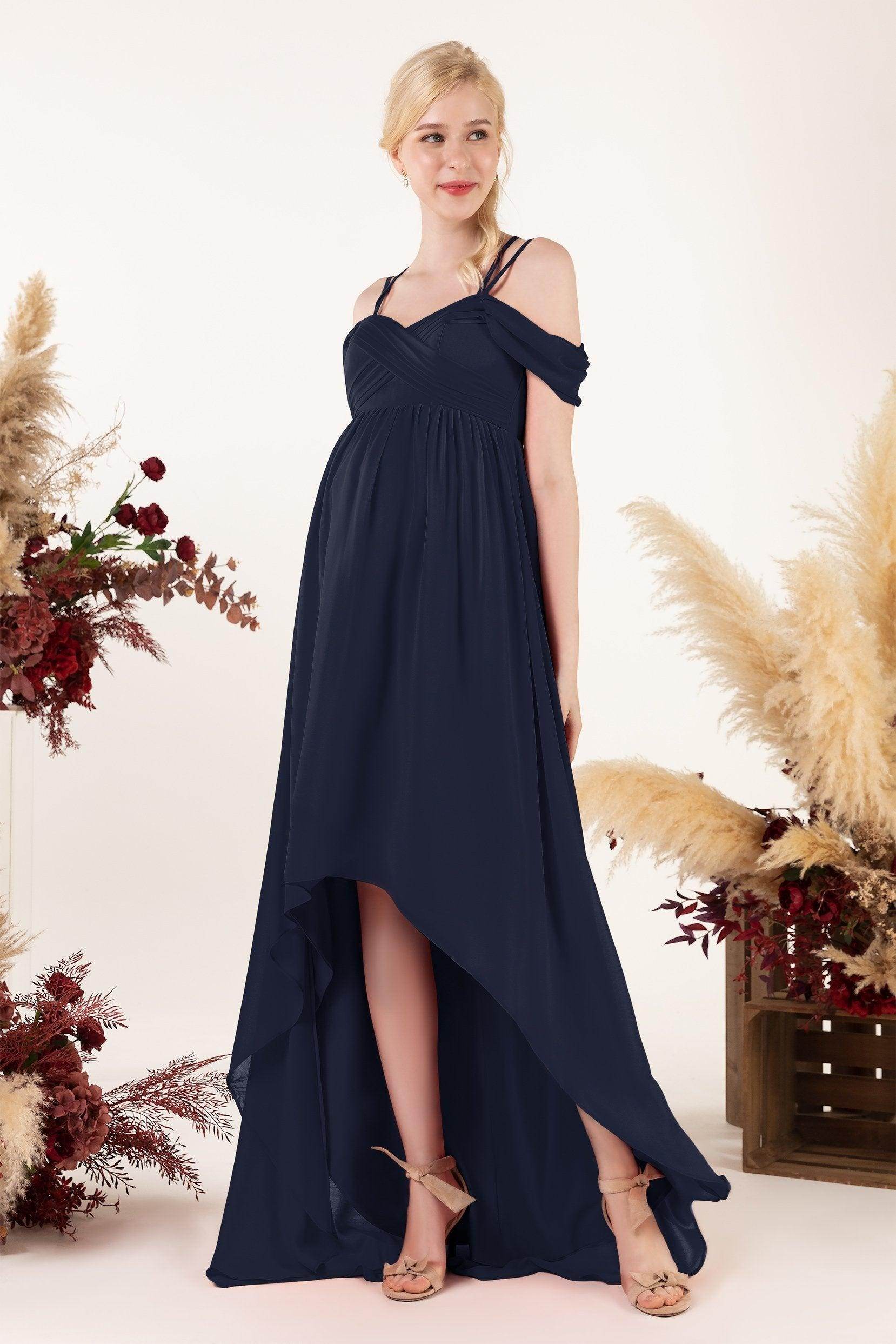 Asymmetrical Sweep Train Chiffon Bridesmaid Dress CB0464M - COCOMELODY