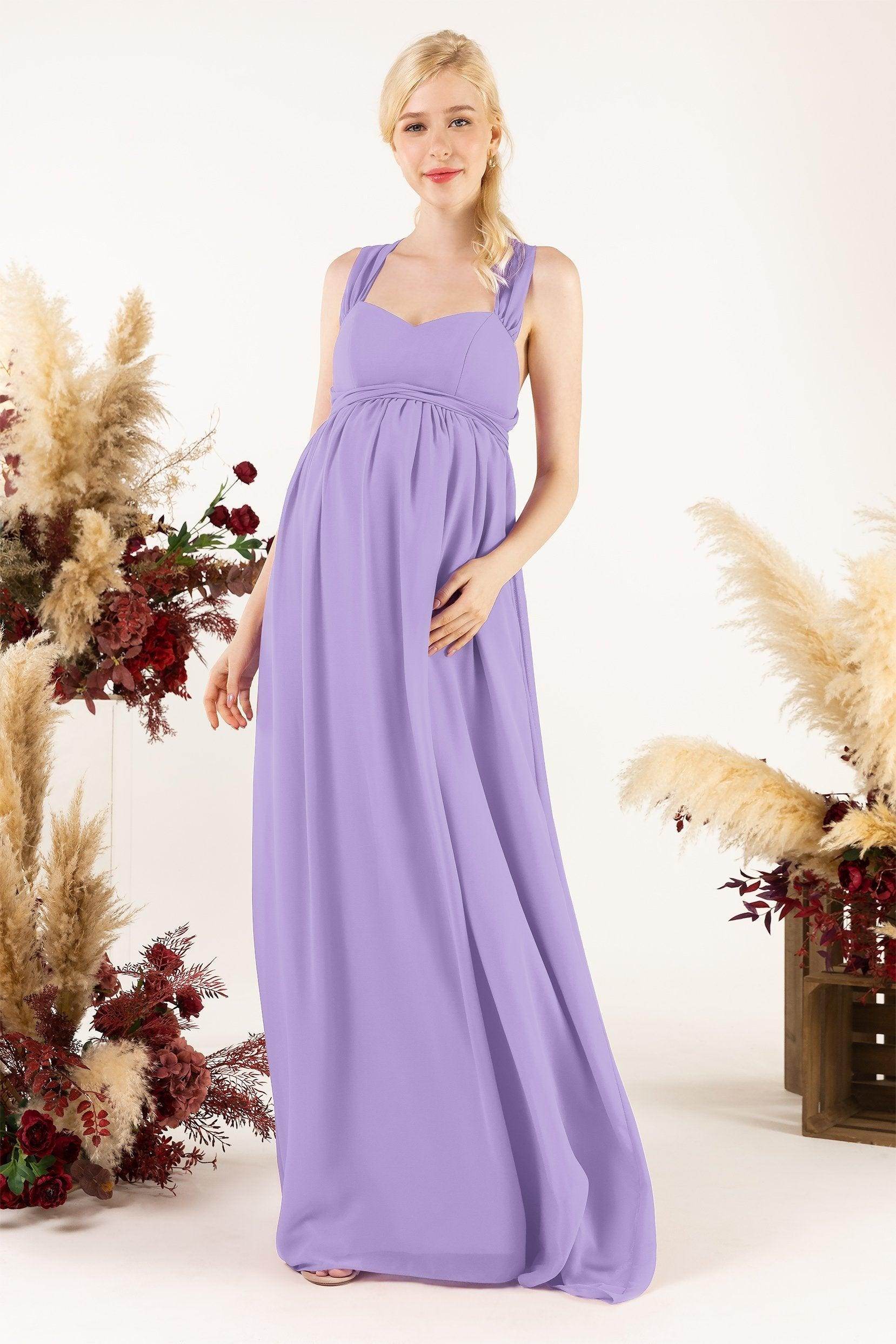 A-Line Sweep-Brush Train Chiffon Bridesmaid Dress CB0470M - COCOMELODY