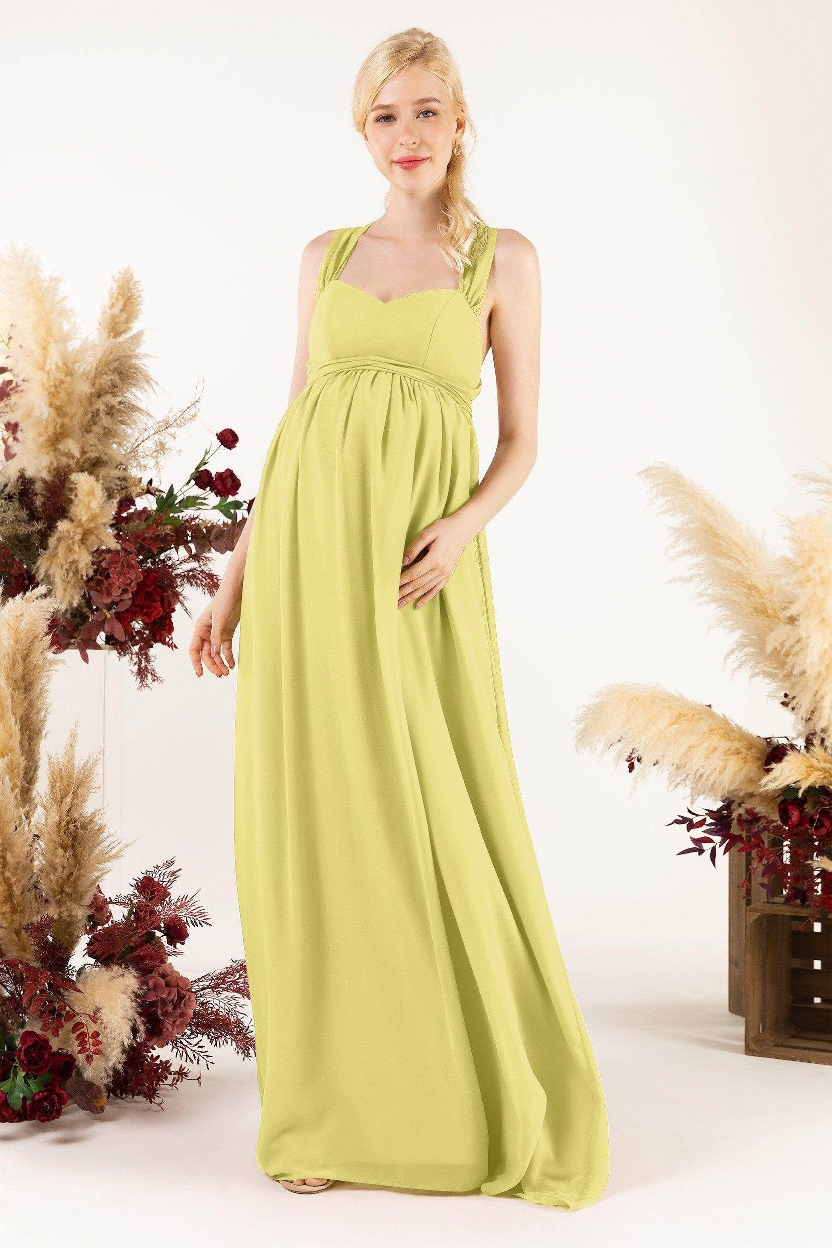 A-Line Sweep-Brush Train Chiffon Bridesmaid Dress CB0470M - COCOMELODY