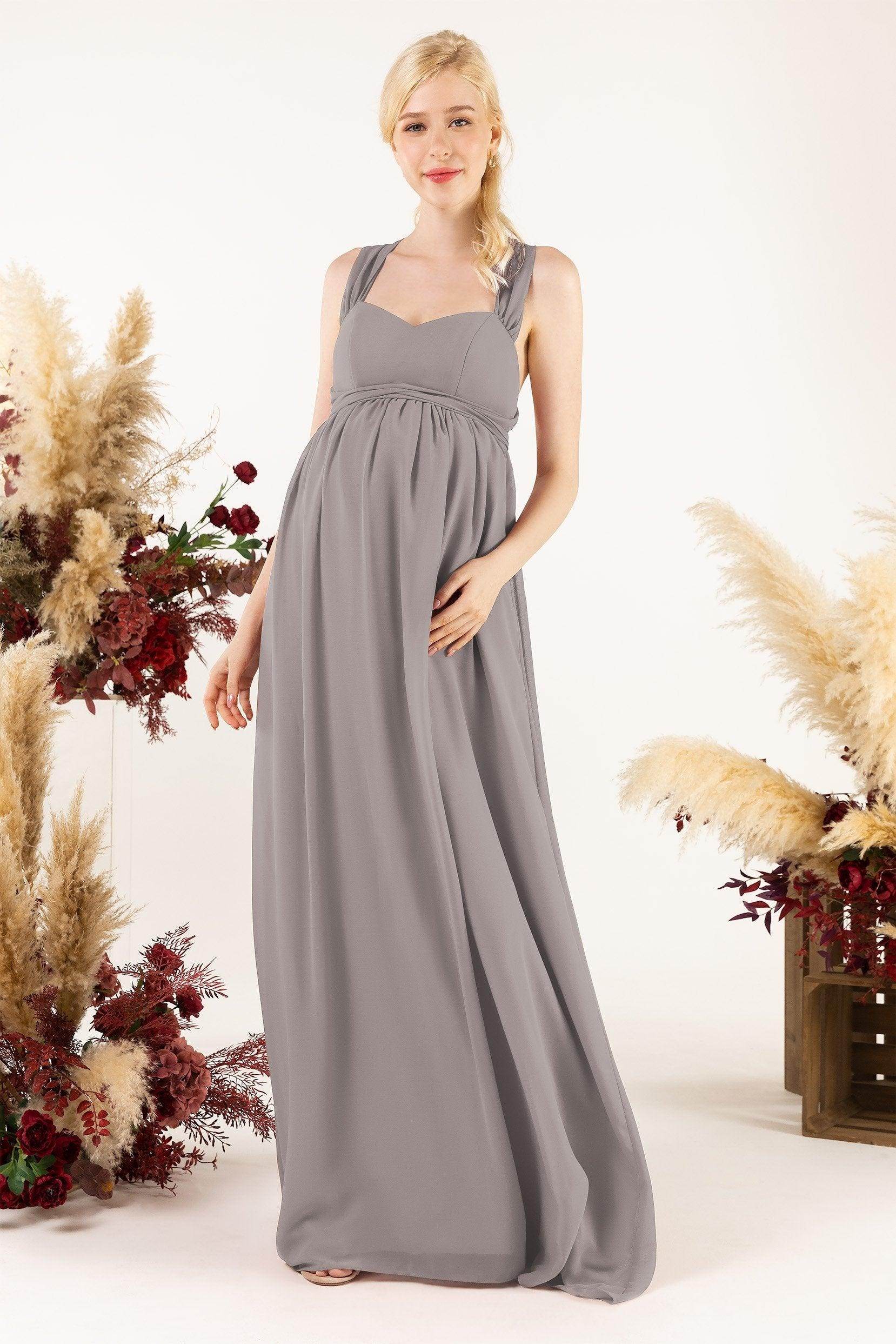 A-Line Sweep-Brush Train Chiffon Bridesmaid Dress CB0470M - COCOMELODY