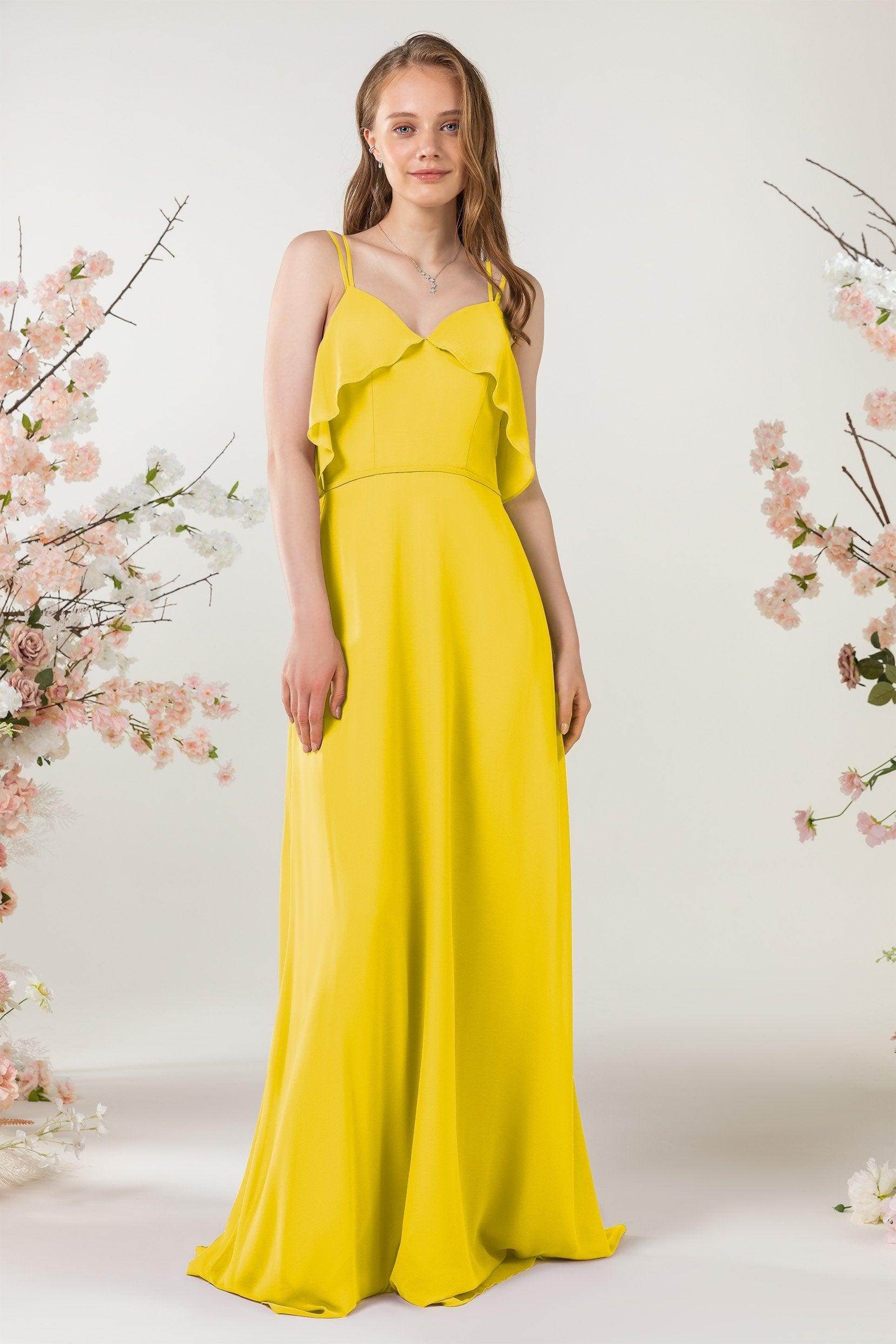 Sheath Sweep-Brush Train Chiffon Bridesmaid Dress CB0472 - COCOMELODY