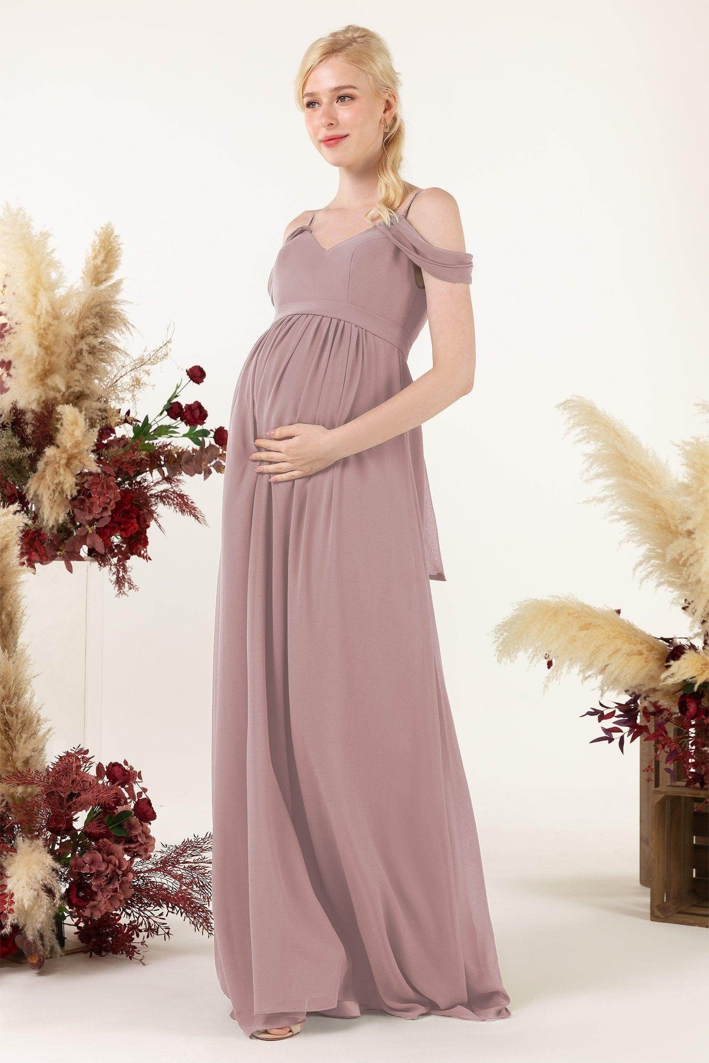 A-Line Floor Length Chiffon Bridesmaid Dress CB0476M - COCOMELODY