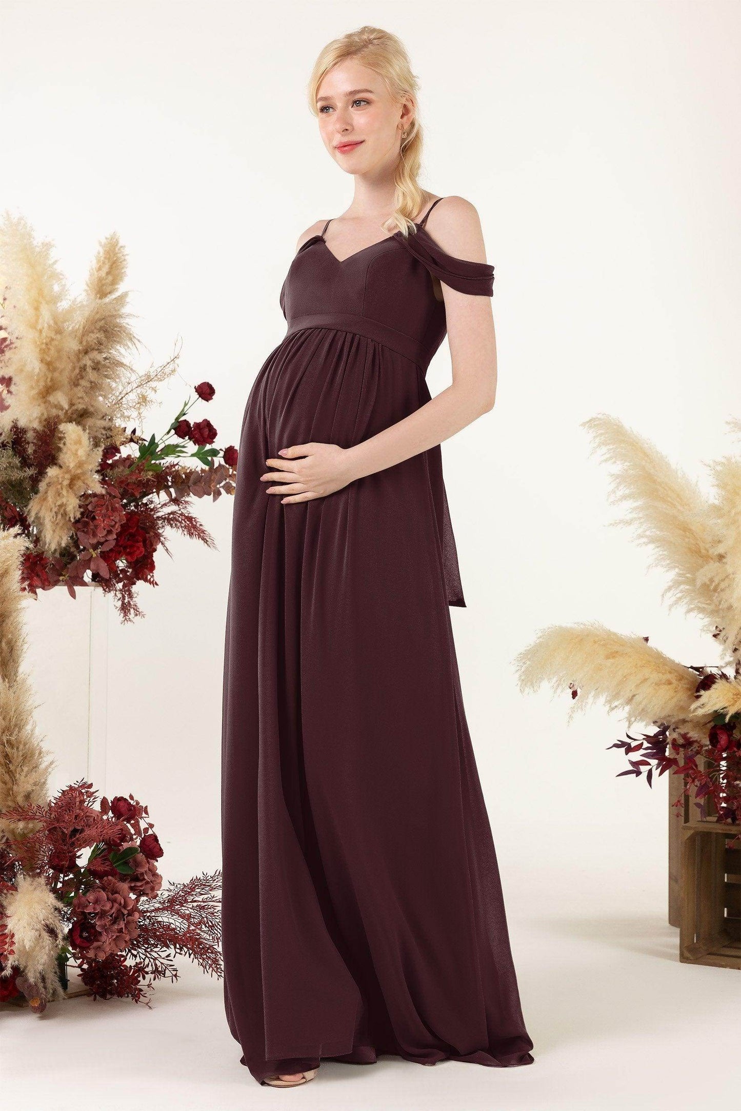 A-Line Floor Length Chiffon Bridesmaid Dress CB0476M - COCOMELODY
