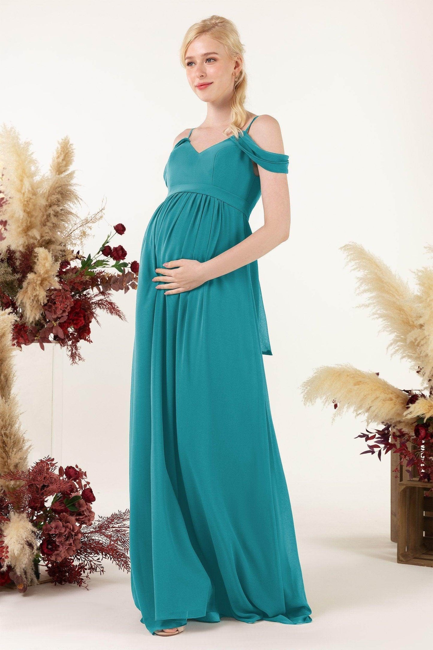A-Line Floor Length Chiffon Bridesmaid Dress CB0476M - COCOMELODY