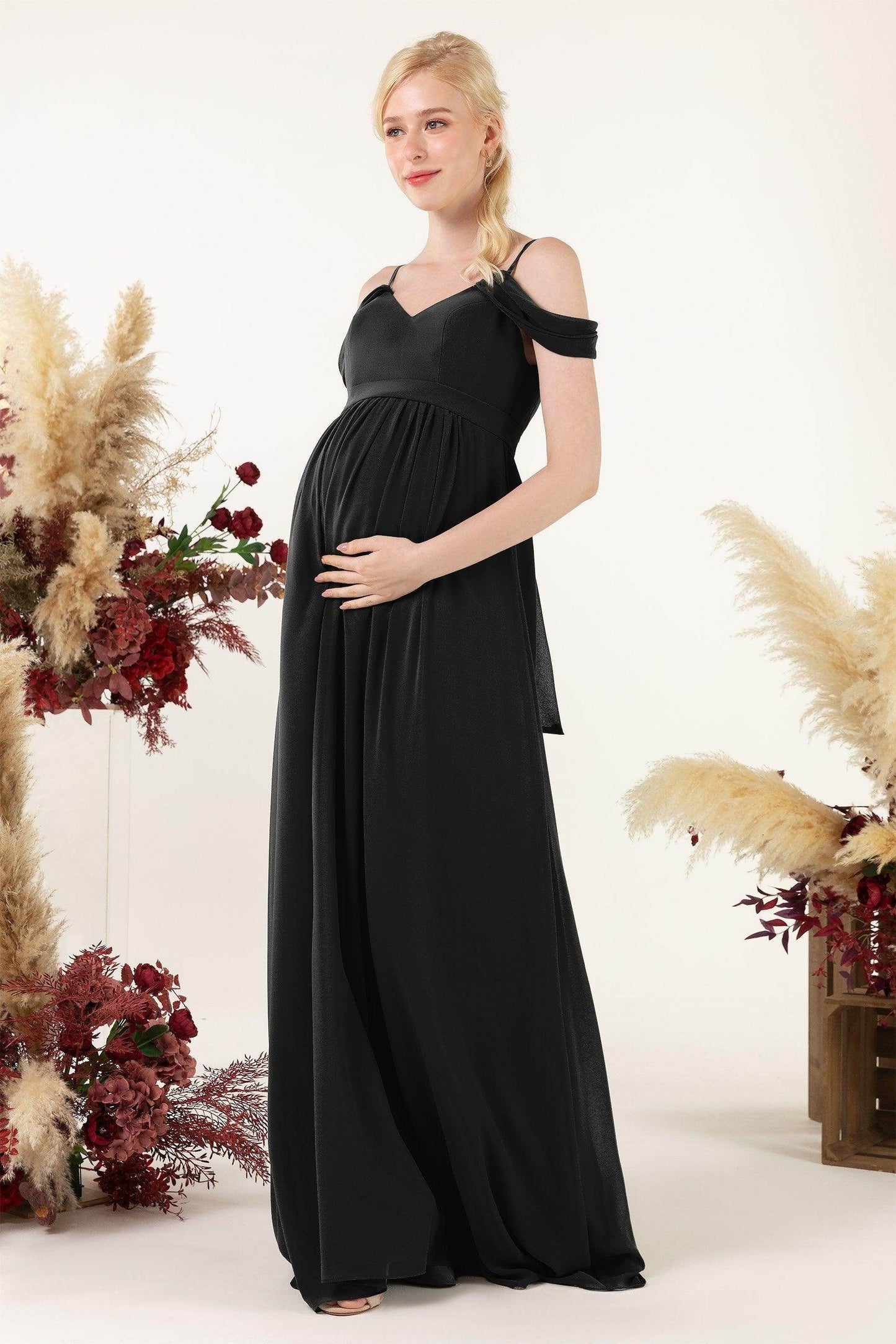 A-Line Floor Length Chiffon Bridesmaid Dress CB0476M - COCOMELODY