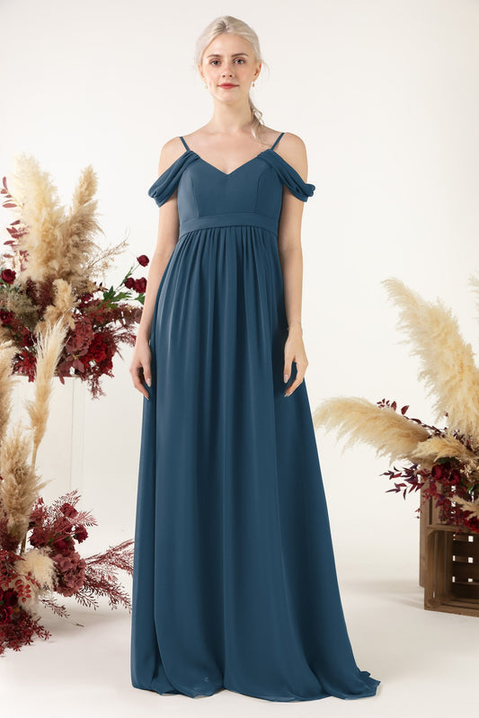 A-Line Floor Length Chiffon Bridesmaid Dress CB0476