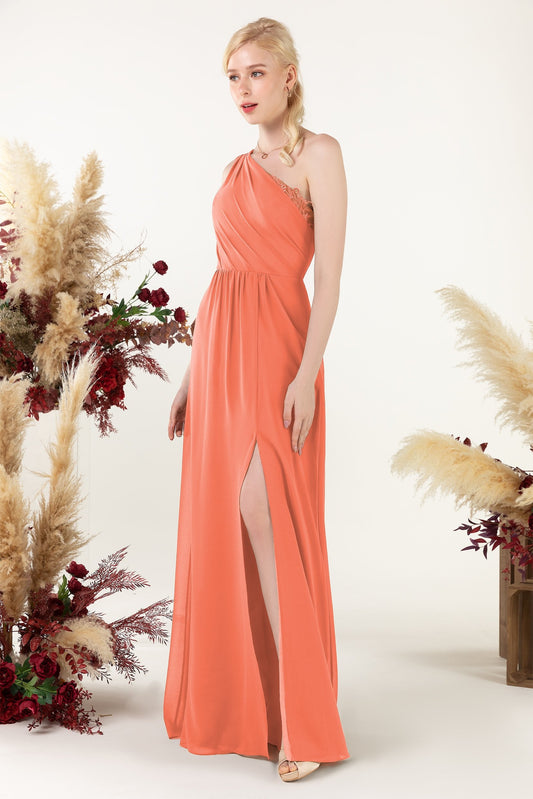 A-Line Floor Length Chiffon Bridesmaid Dress CB0477
