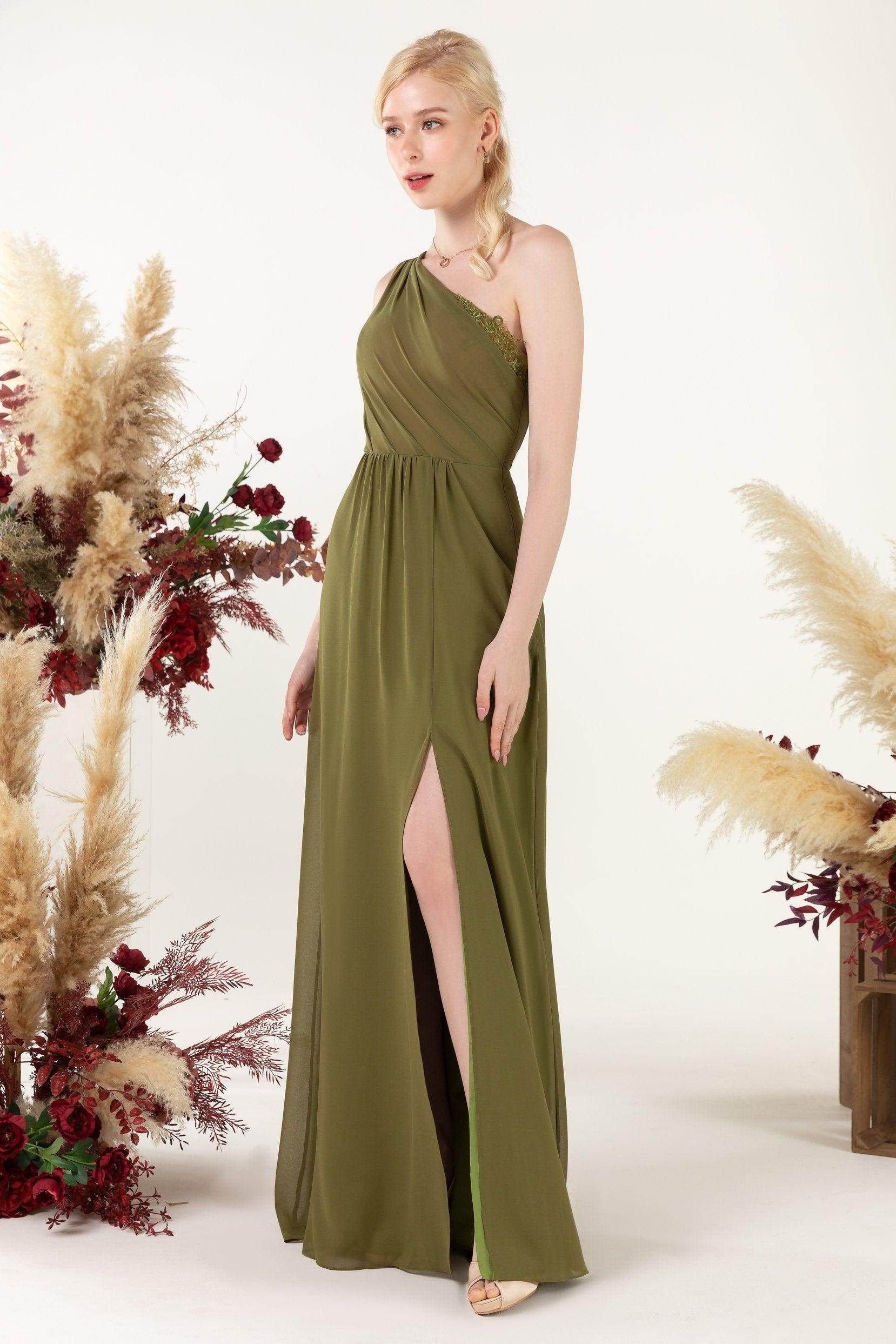 A-Line Floor Length Chiffon Bridesmaid Dress CB0477 - COCOMELODY