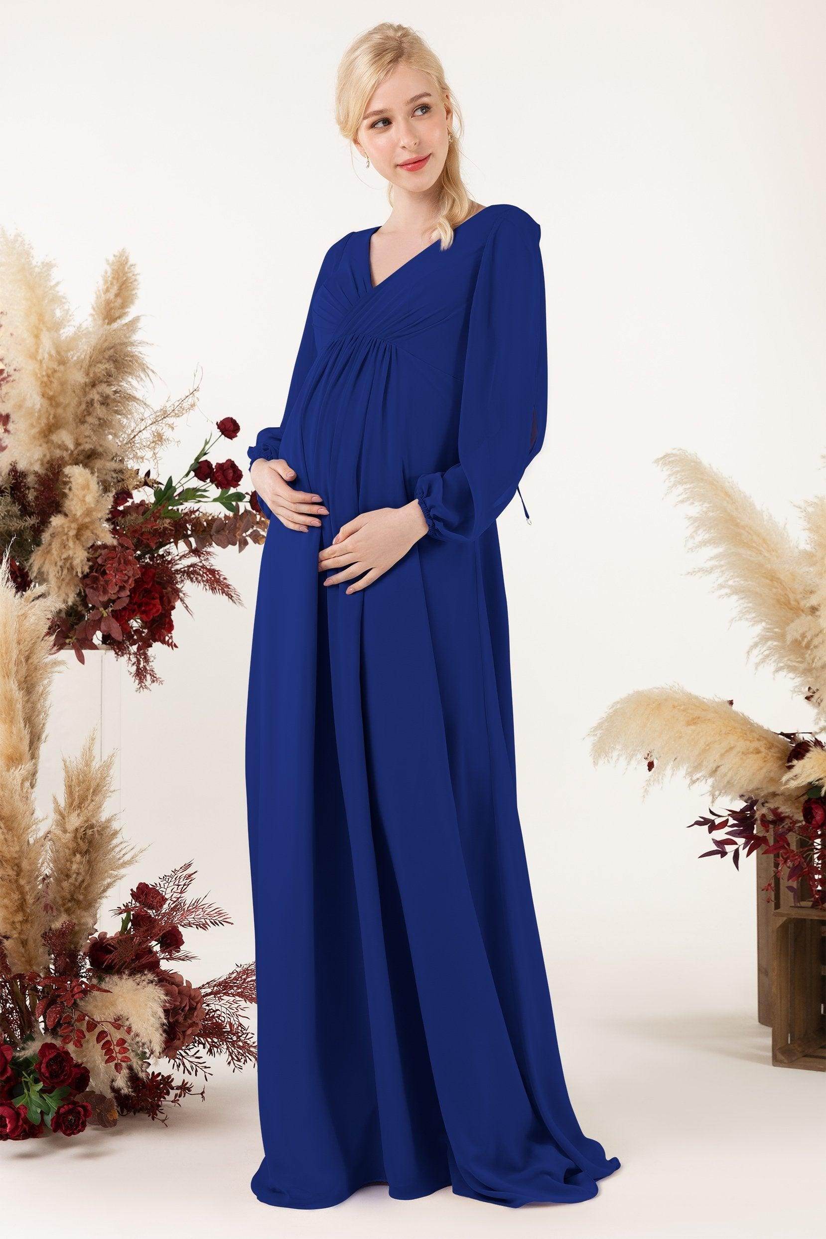 A-Line Sweep-Brush Train Chiffon Bridesmaid Dress CB0479M - COCOMELODY