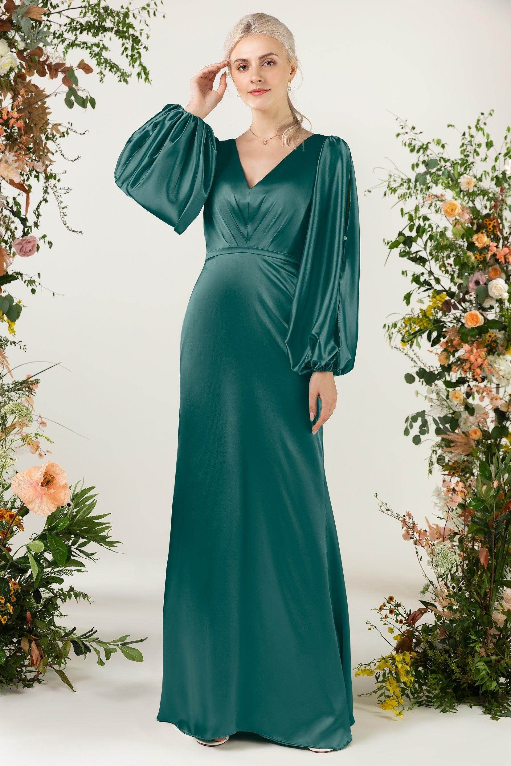 Trumpet Luxe Satin Bridesmaid Dress Formal Dresses CB0500 - COCOMELODY