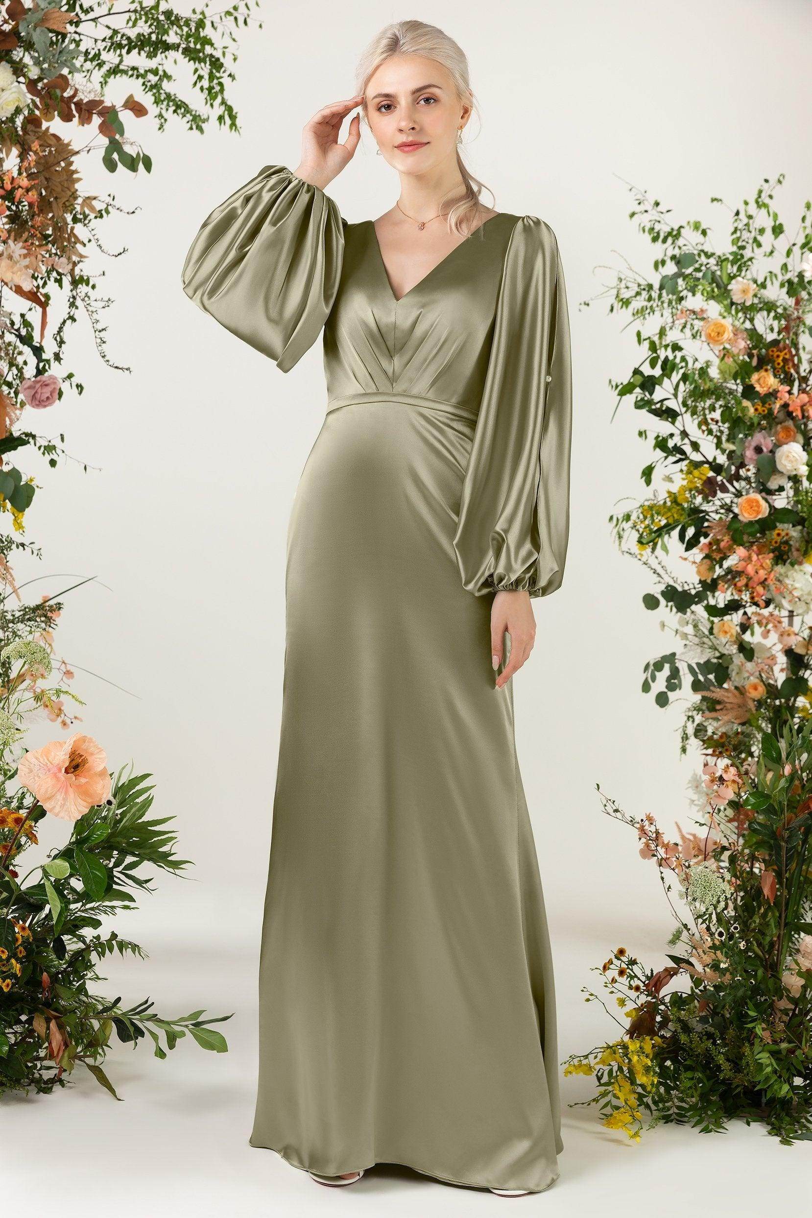 Trumpet Luxe Satin Bridesmaid Dress Formal Dresses CB0500 - COCOMELODY