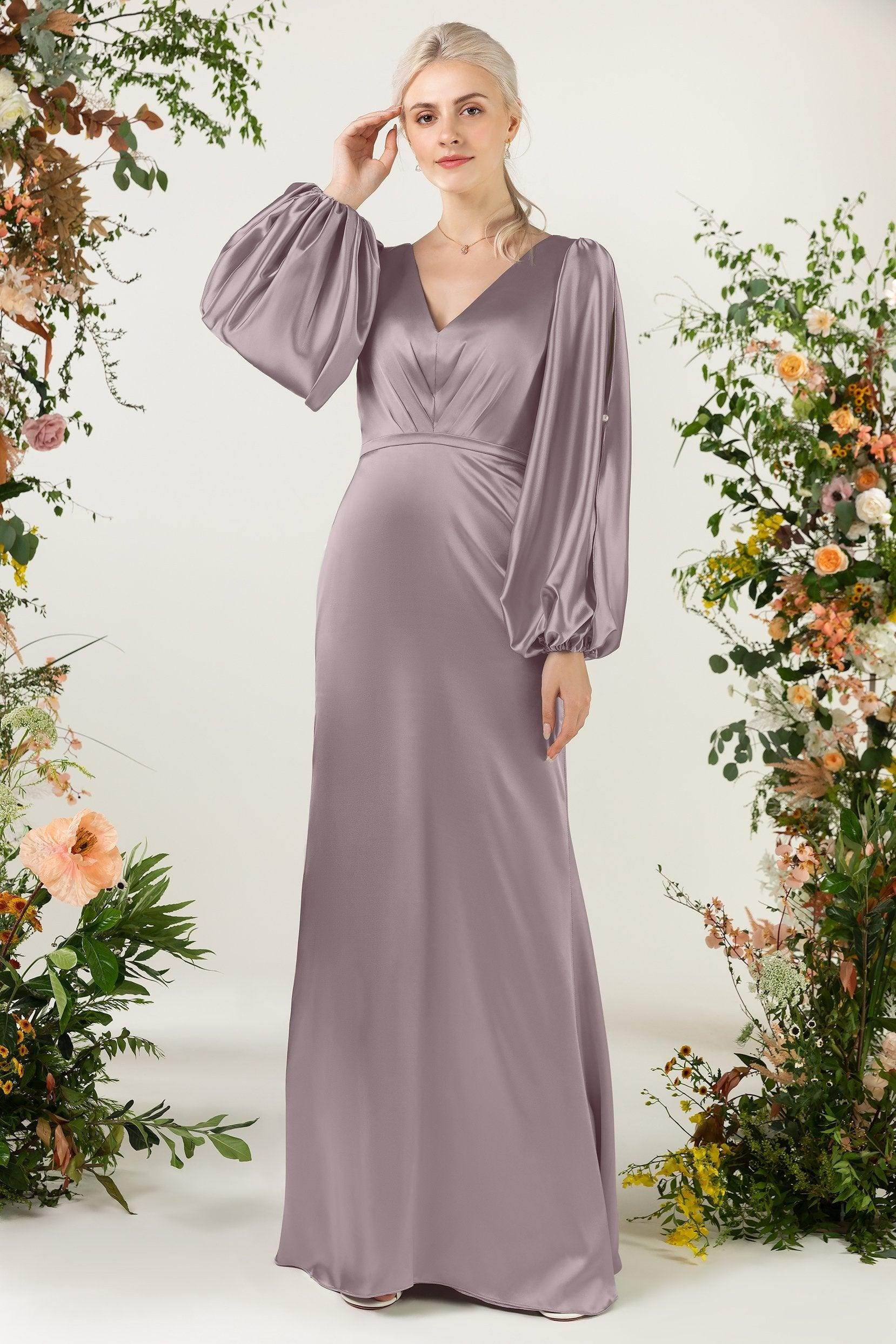 Trumpet Luxe Satin Bridesmaid Dress Formal Dresses CB0500 - COCOMELODY