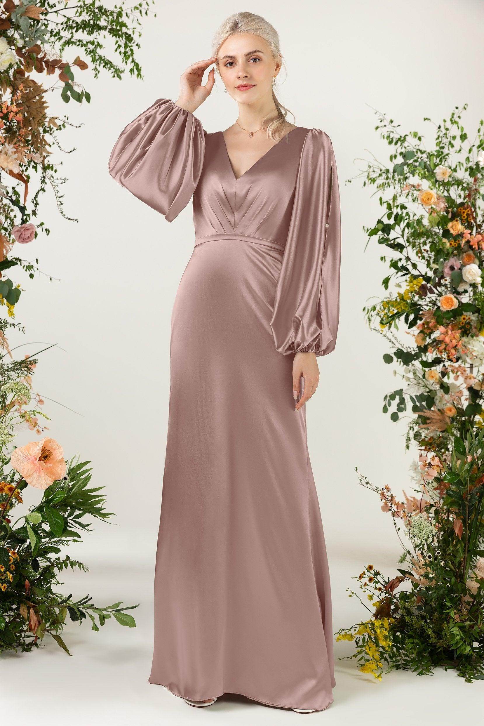 Trumpet Luxe Satin Bridesmaid Dress Formal Dresses CB0500 - COCOMELODY