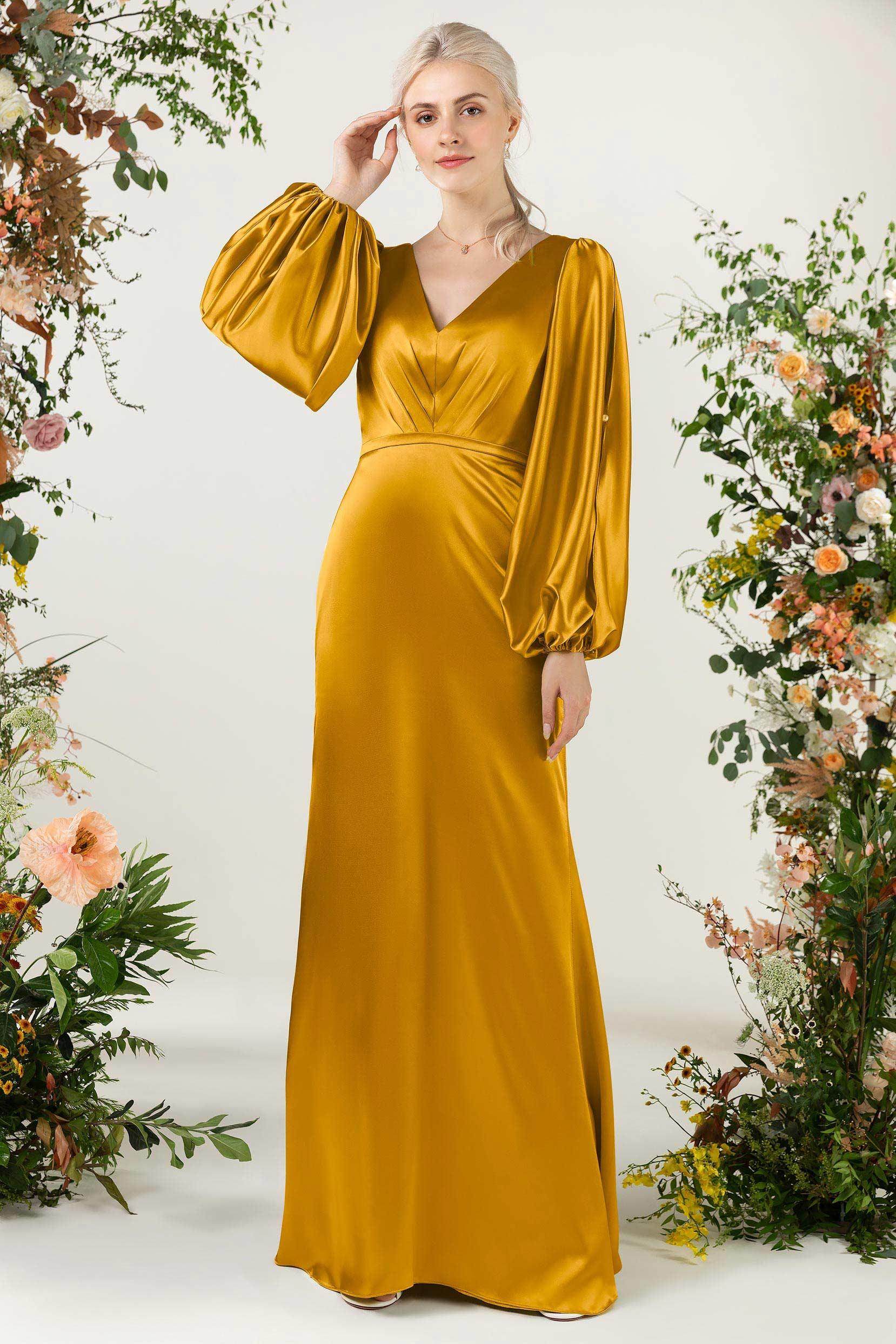 Trumpet Luxe Satin Bridesmaid Dress Formal Dresses CB0500 - COCOMELODY
