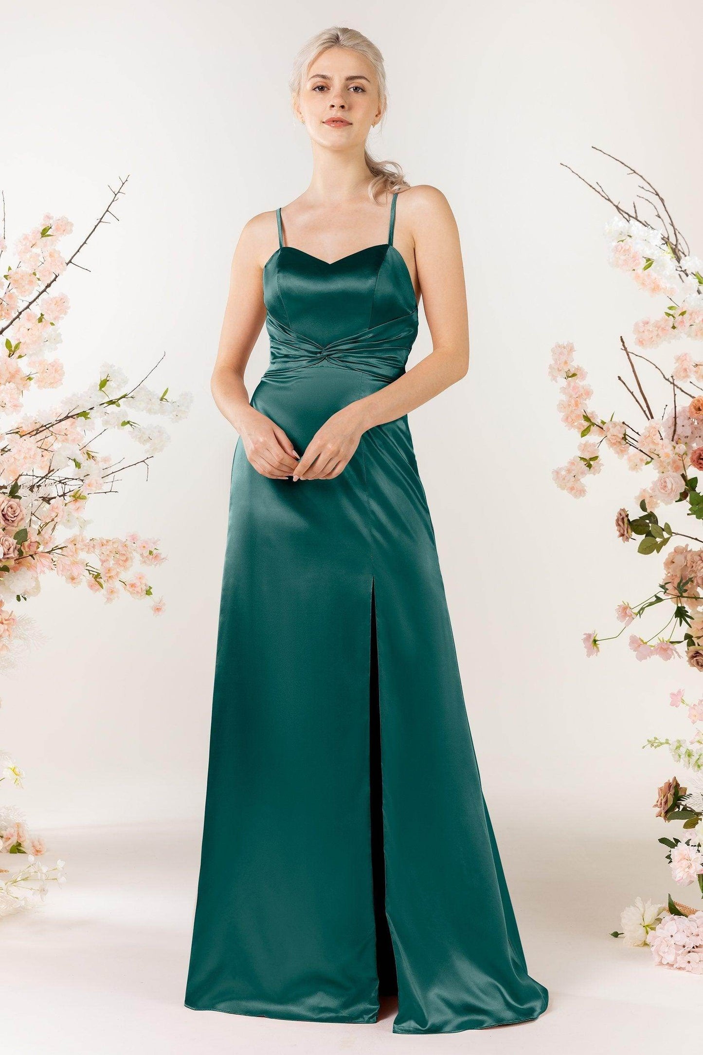 Sheath Luxe Satin Bridesmaid Dress Formal Dresses CB0507 - COCOMELODY