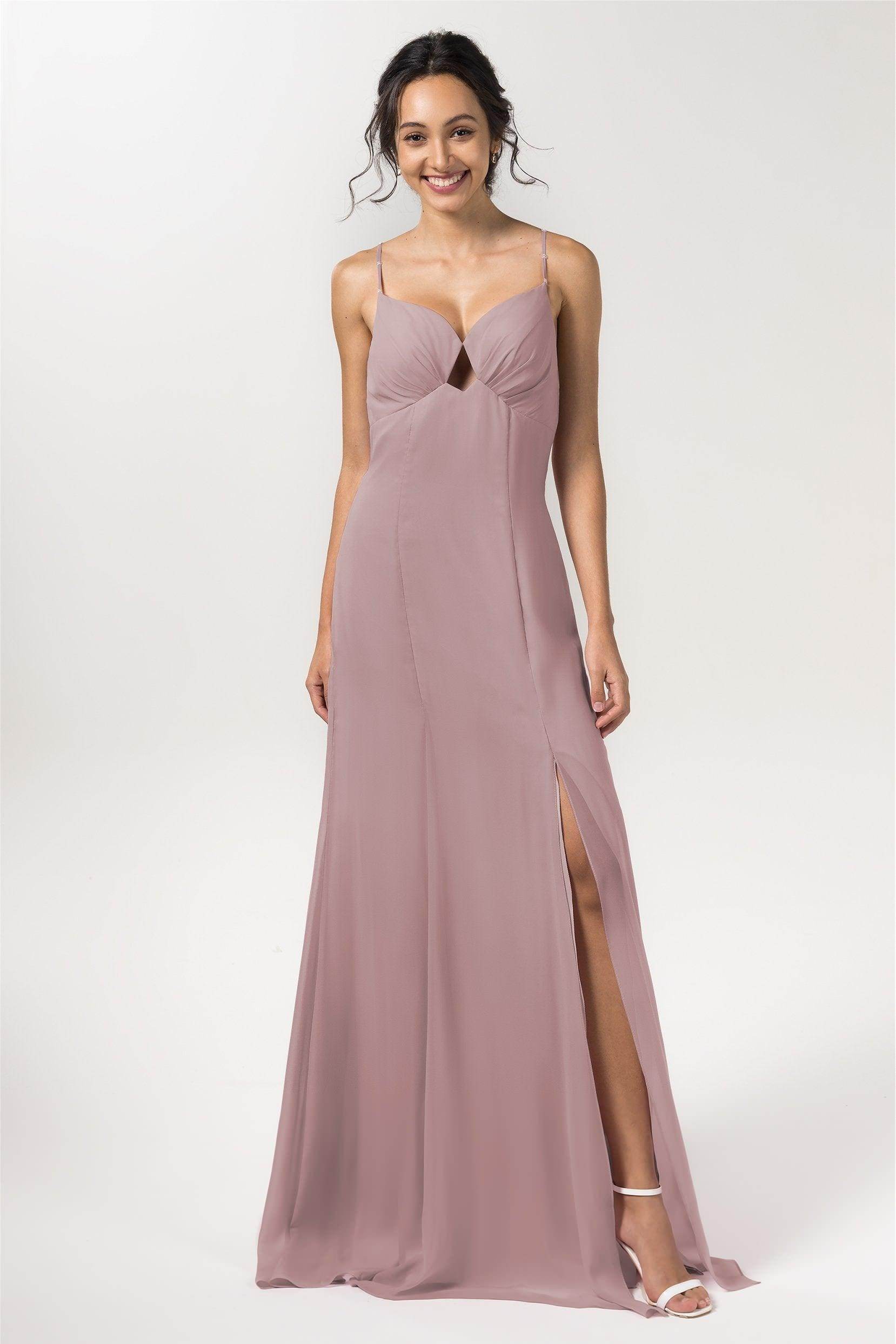 Sheath-Column Floor Length Chiffon Bridesmaid Dress CB0556 - COCOMELODY