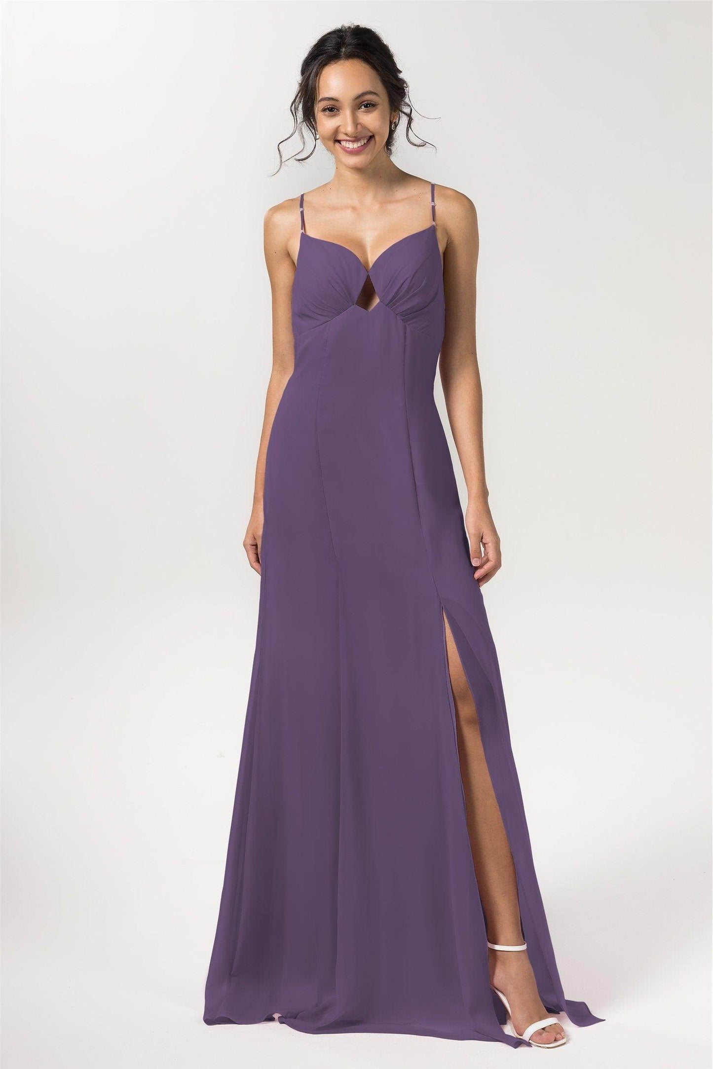 Sheath-Column Floor Length Chiffon Bridesmaid Dress CB0556 - COCOMELODY