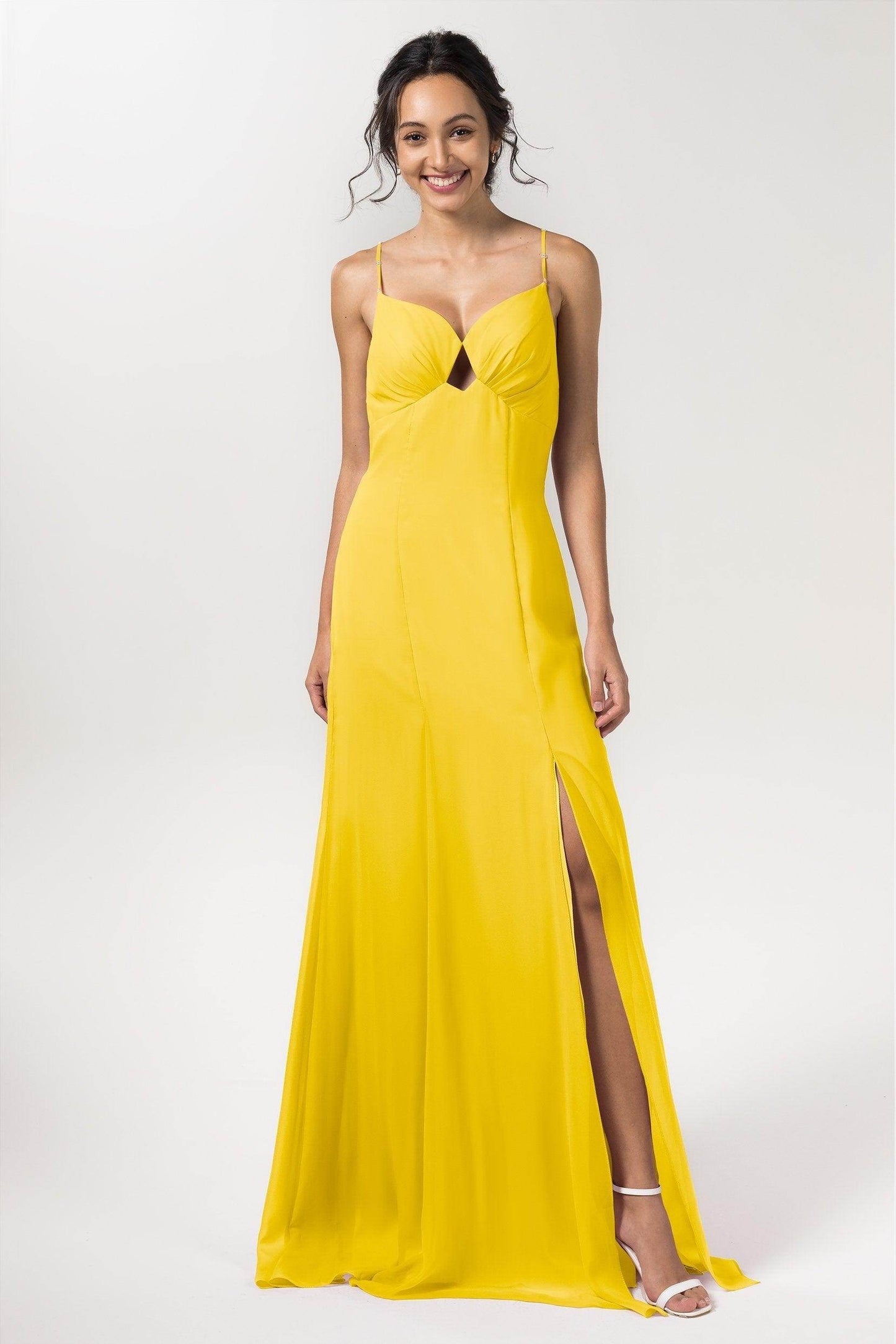 Sheath-Column Floor Length Chiffon Bridesmaid Dress CB0556 - COCOMELODY