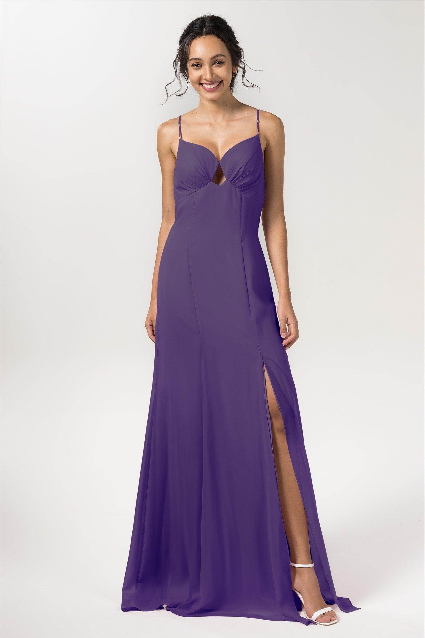 Sheath-Column Floor Length Chiffon Bridesmaid Dress CB0556 - COCOMELODY