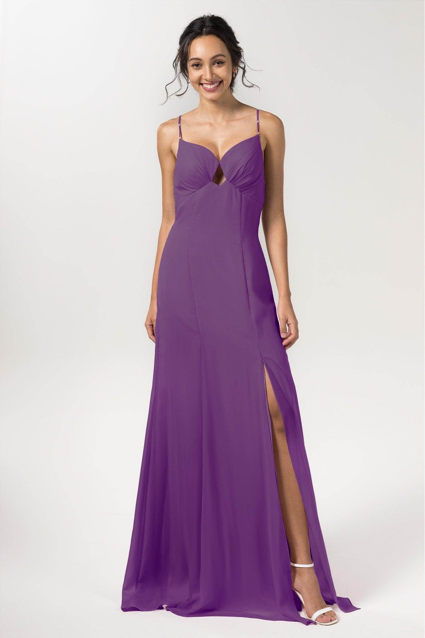 Sheath-Column Floor Length Chiffon Bridesmaid Dress CB0556 - COCOMELODY