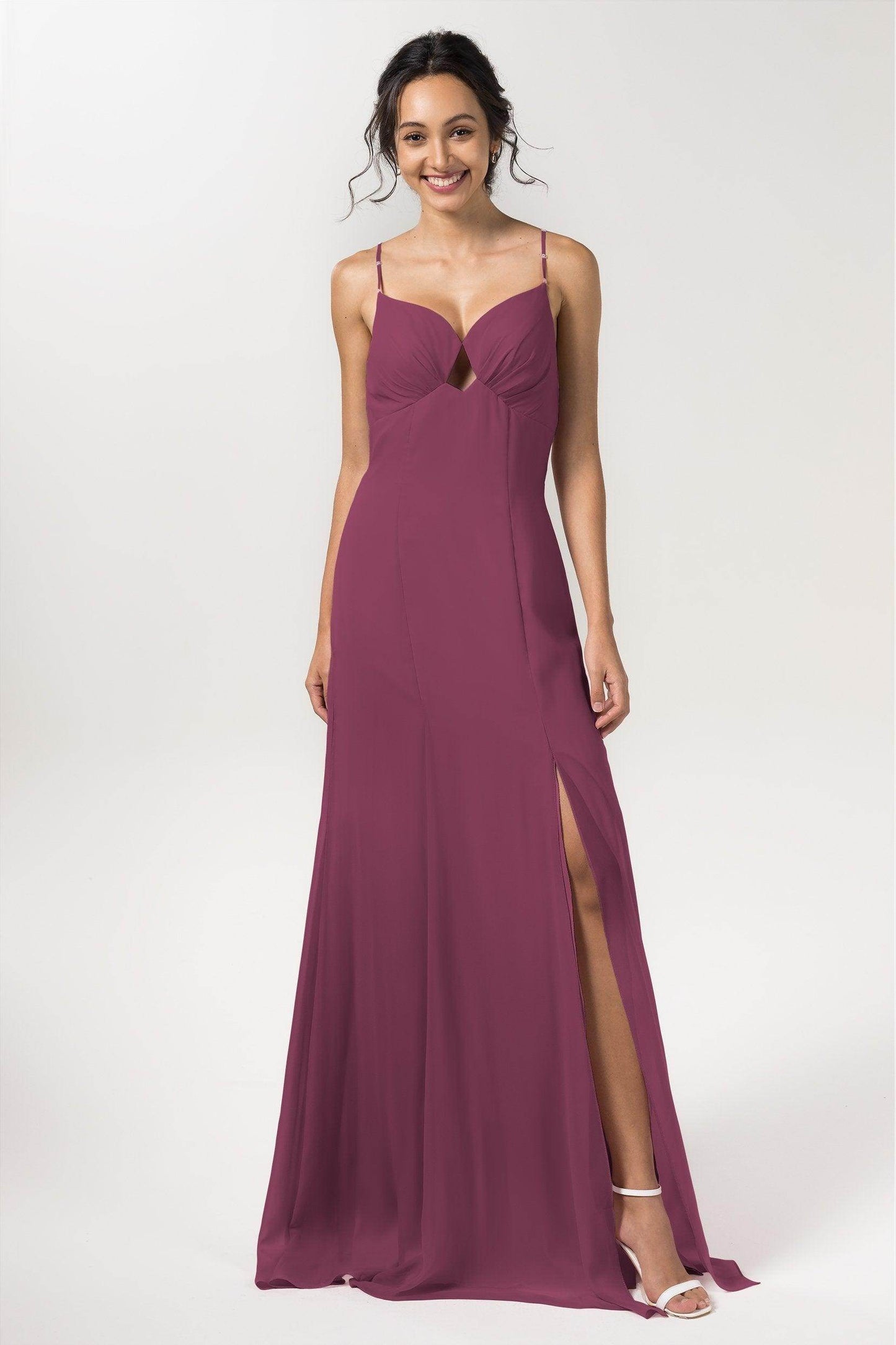 Sheath-Column Floor Length Chiffon Bridesmaid Dress CB0556 - COCOMELODY