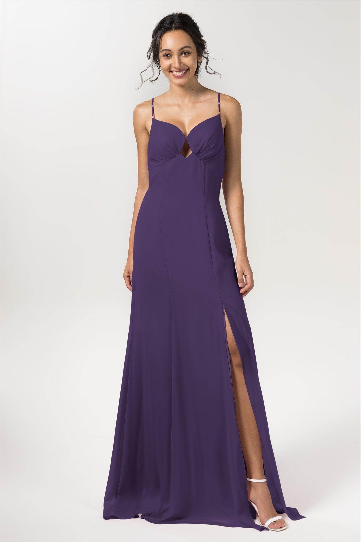 Sheath-Column Floor Length Chiffon Bridesmaid Dress CB0556 - COCOMELODY