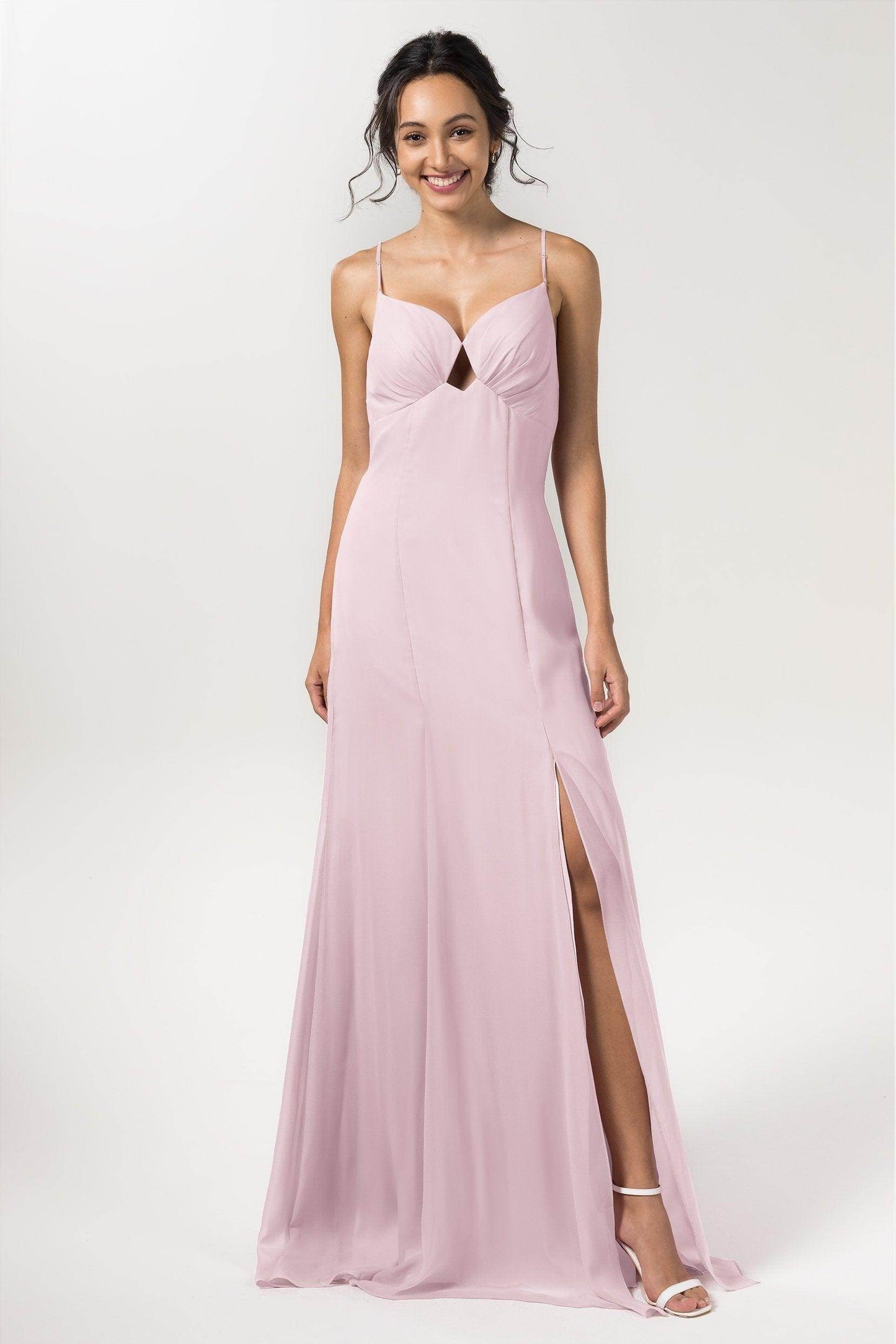 Sheath-Column Floor Length Chiffon Bridesmaid Dress CB0556 - COCOMELODY