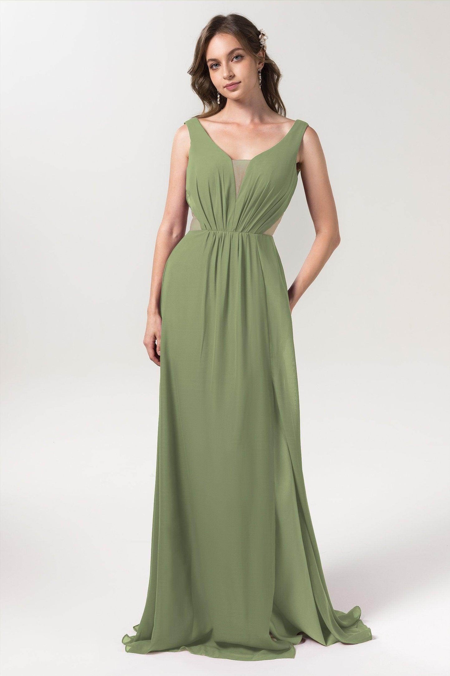 A-Line Floor Length Chiffon Bridesmaid Dress CB0559 - COCOMELODY