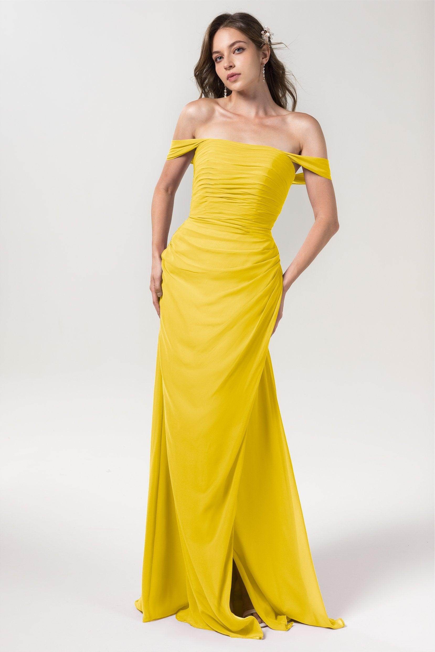 Sheath-Column Floor Length Chiffon Bridesmaid Dress Formal Dresses CB0561 - COCOMELODY