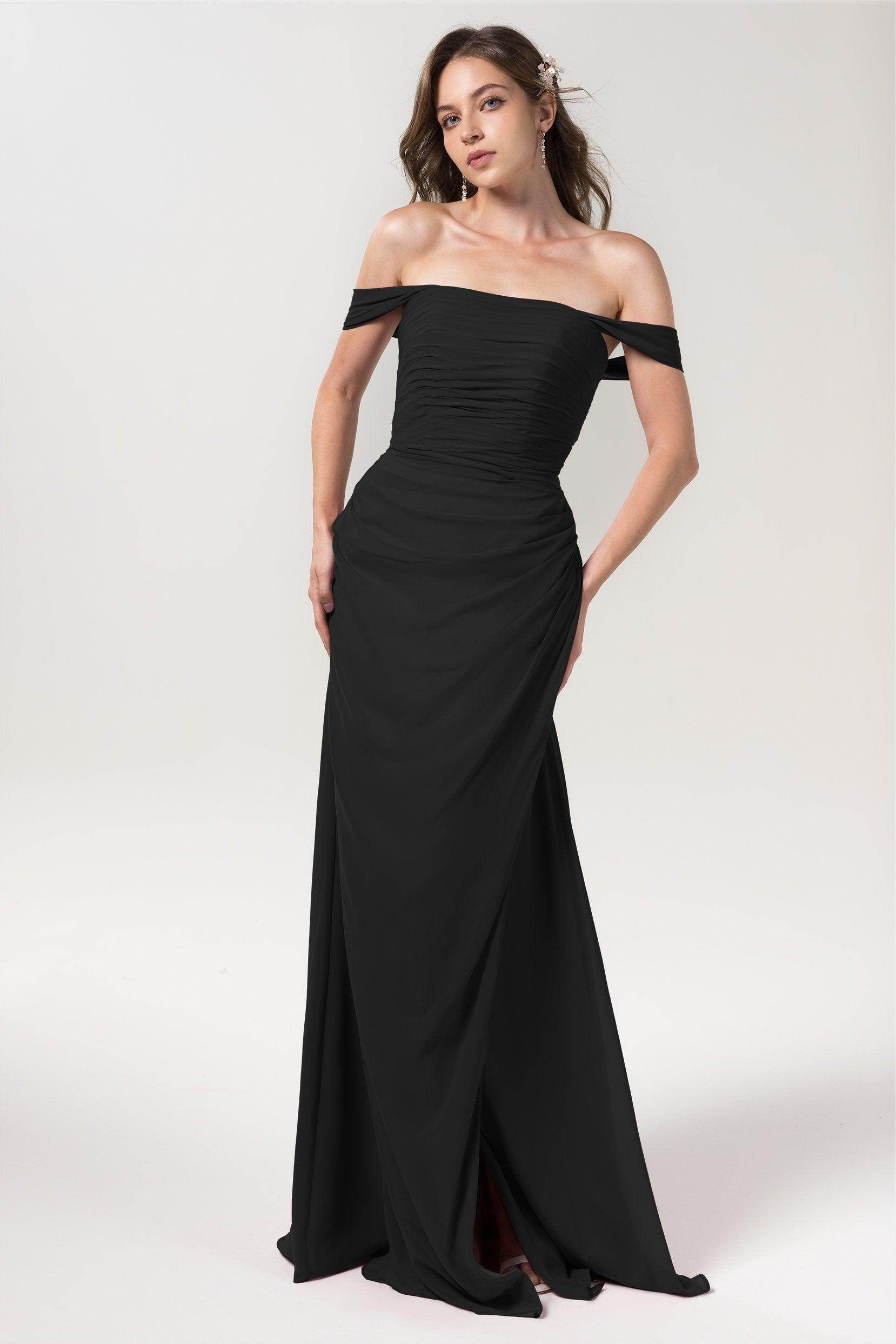 Sheath-Column Floor Length Chiffon Bridesmaid Dress Formal Dresses CB0561 - COCOMELODY