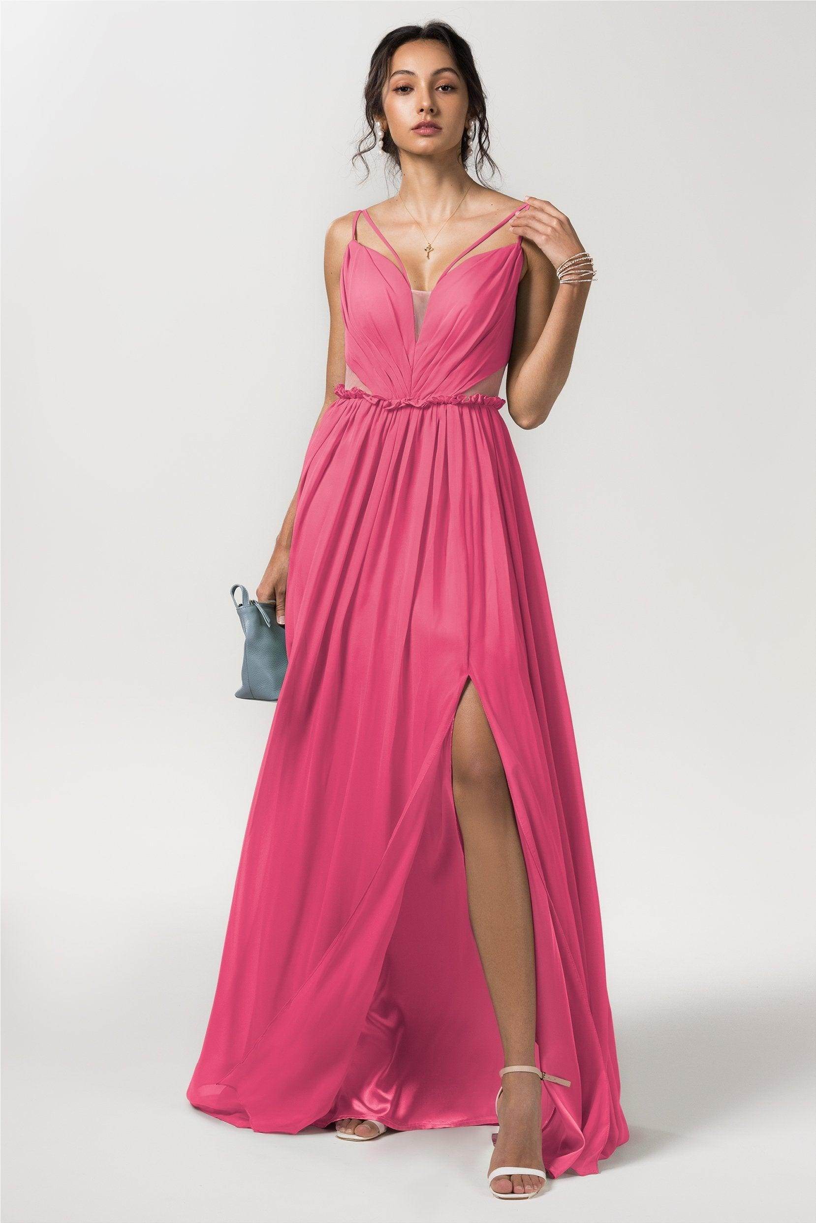 A-Line Floor Length Chiffon Bridesmaid Dress Formal Dresses CB0564 - COCOMELODY