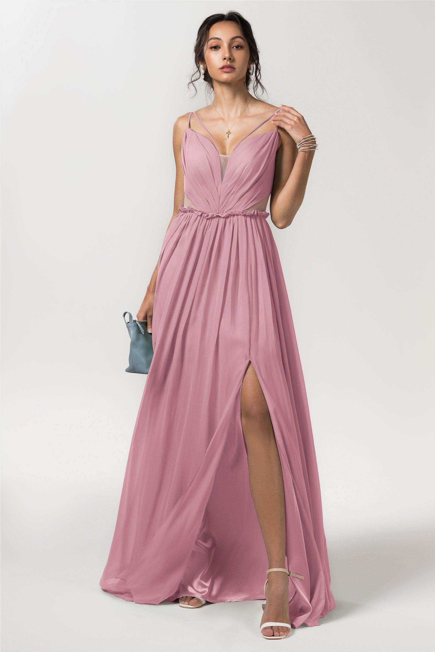 A-Line Floor Length Chiffon Bridesmaid Dress Formal Dresses CB0564 - COCOMELODY