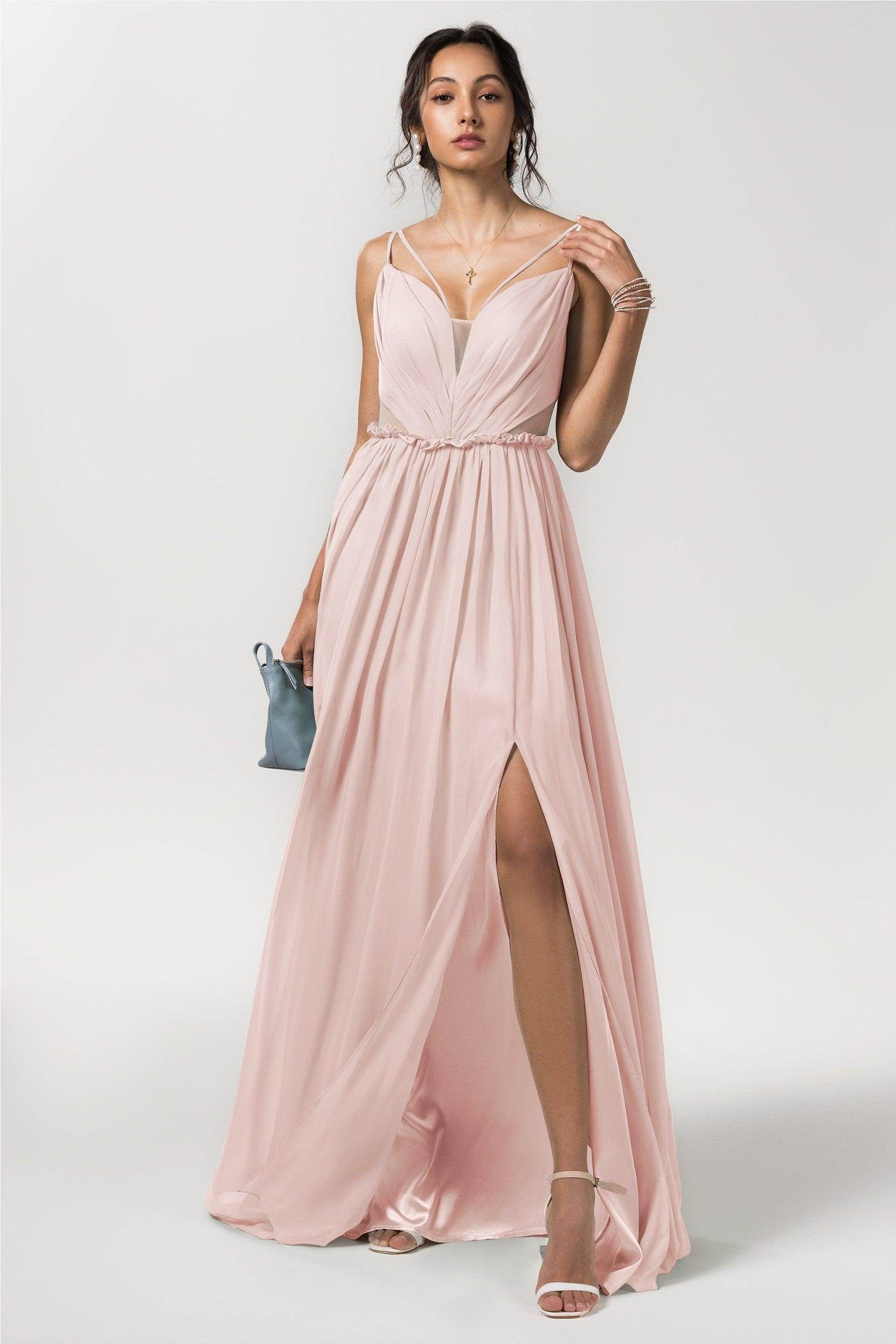 A-Line Floor Length Chiffon Bridesmaid Dress Formal Dresses CB0564 - COCOMELODY