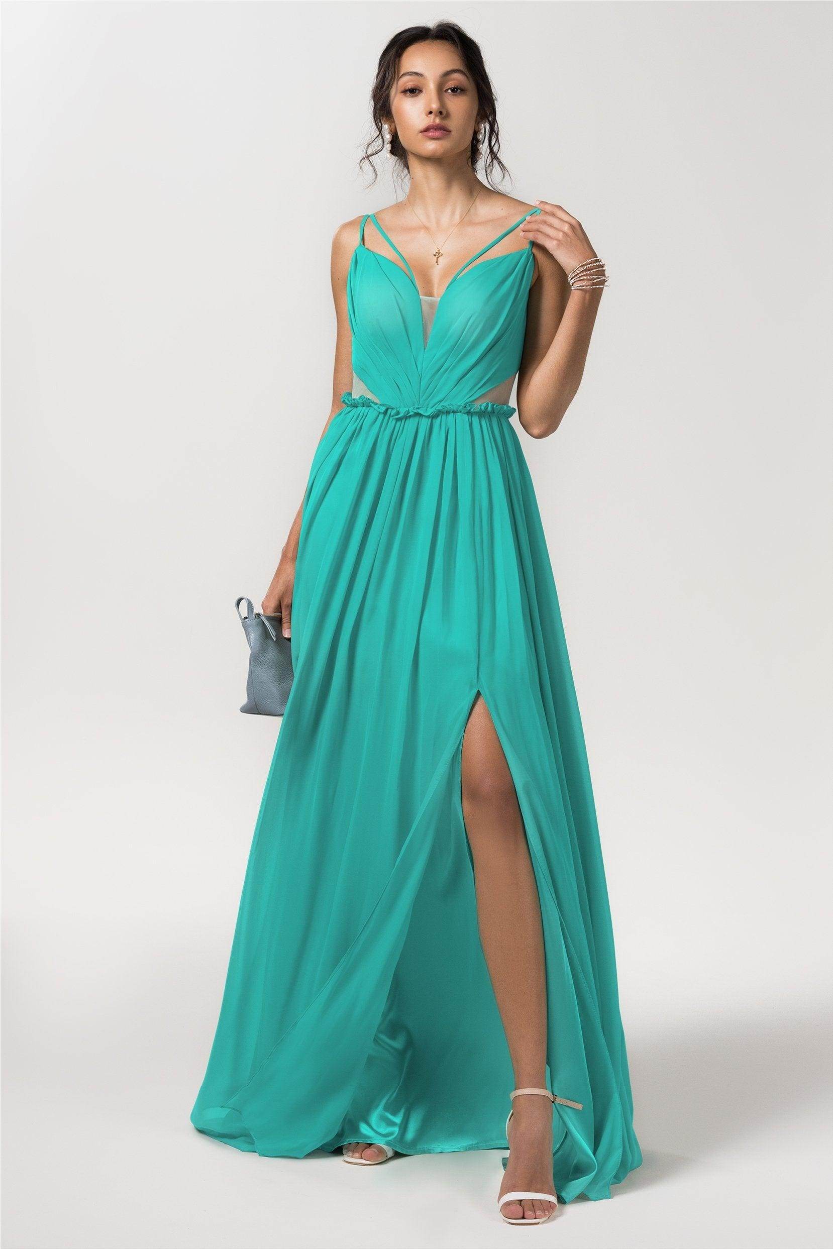 A-Line Floor Length Chiffon Bridesmaid Dress Formal Dresses CB0564 - COCOMELODY