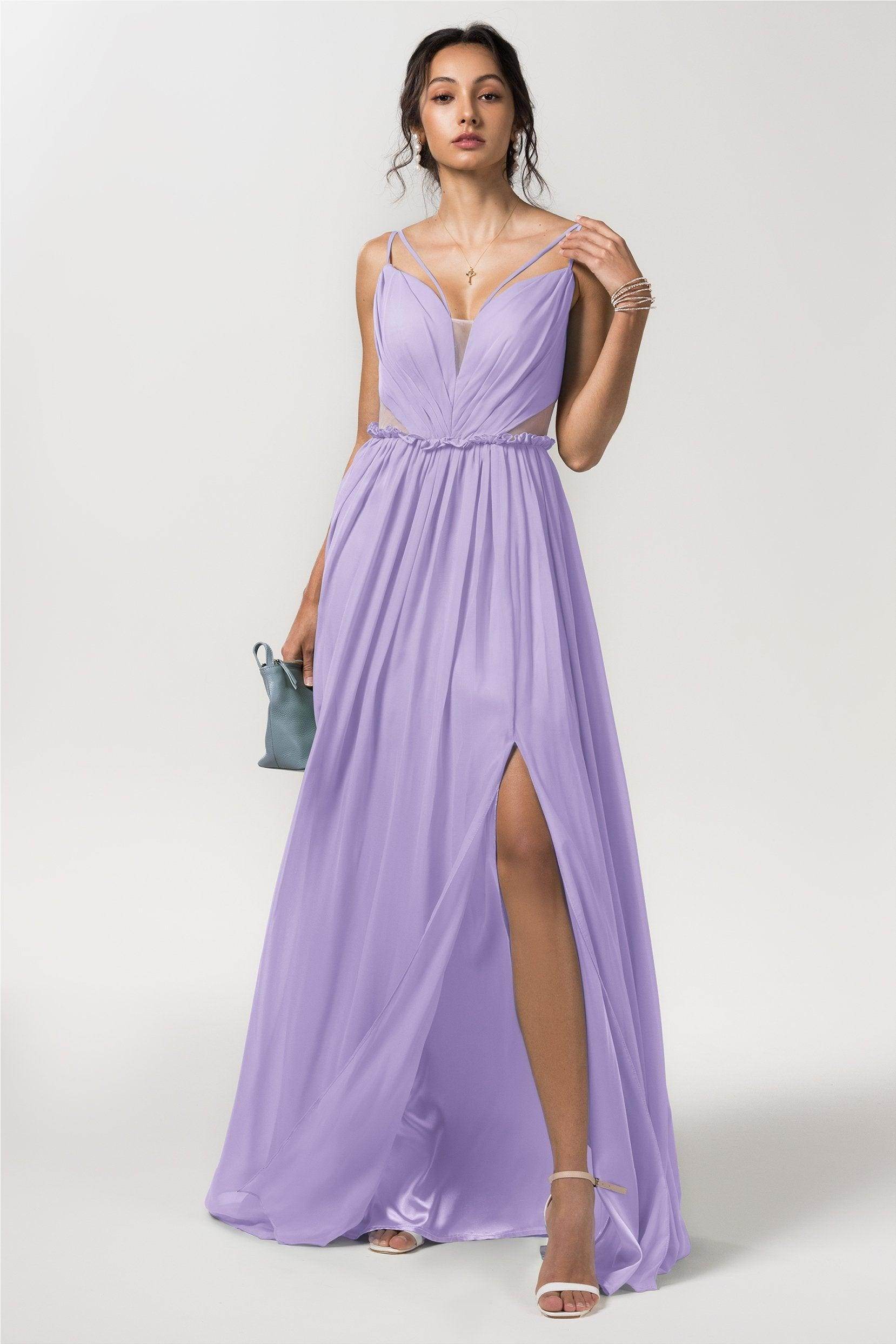 A-Line Floor Length Chiffon Bridesmaid Dress Formal Dresses CB0564 - COCOMELODY