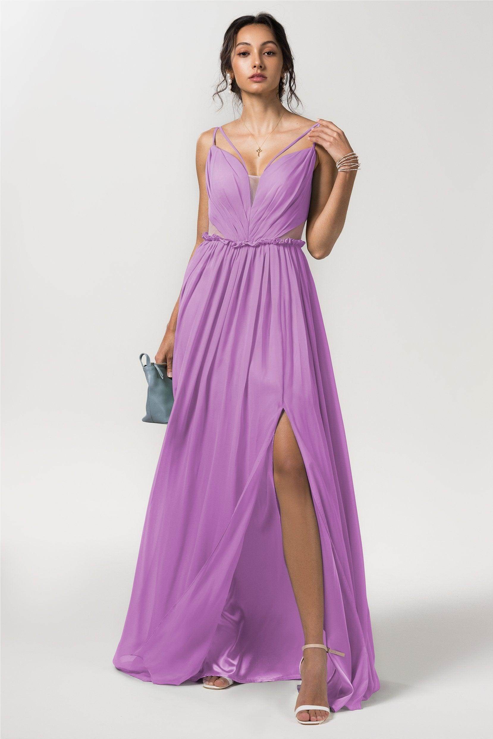 A-Line Floor Length Chiffon Bridesmaid Dress Formal Dresses CB0564 - COCOMELODY