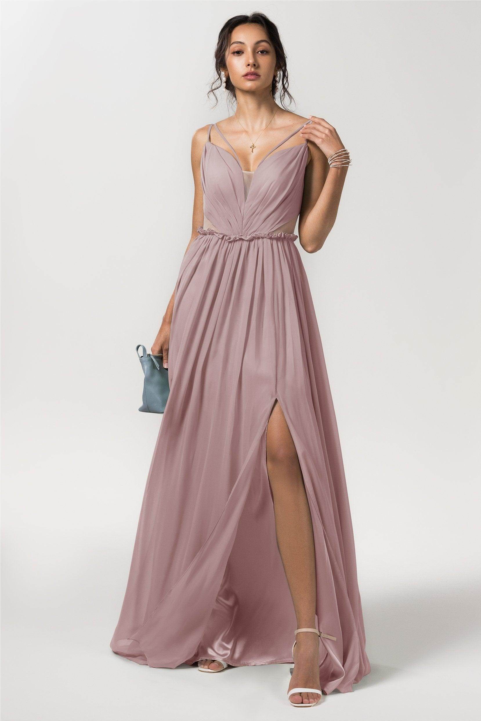 A-Line Floor Length Chiffon Bridesmaid Dress Formal Dresses CB0564 - COCOMELODY