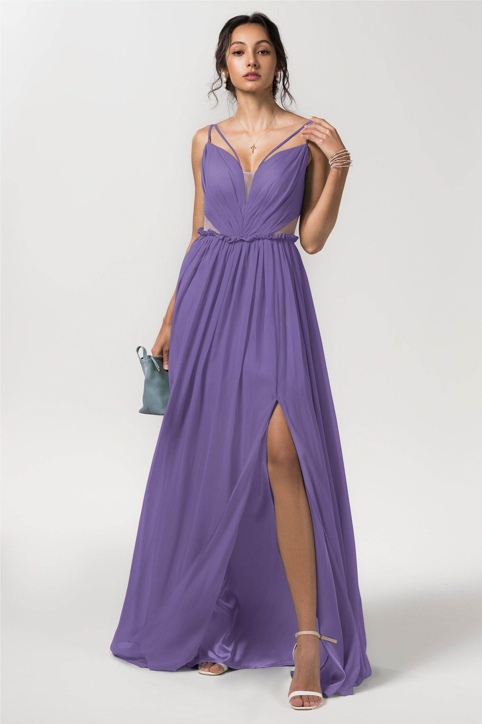 A-Line Floor Length Chiffon Bridesmaid Dress Formal Dresses CB0564 - COCOMELODY