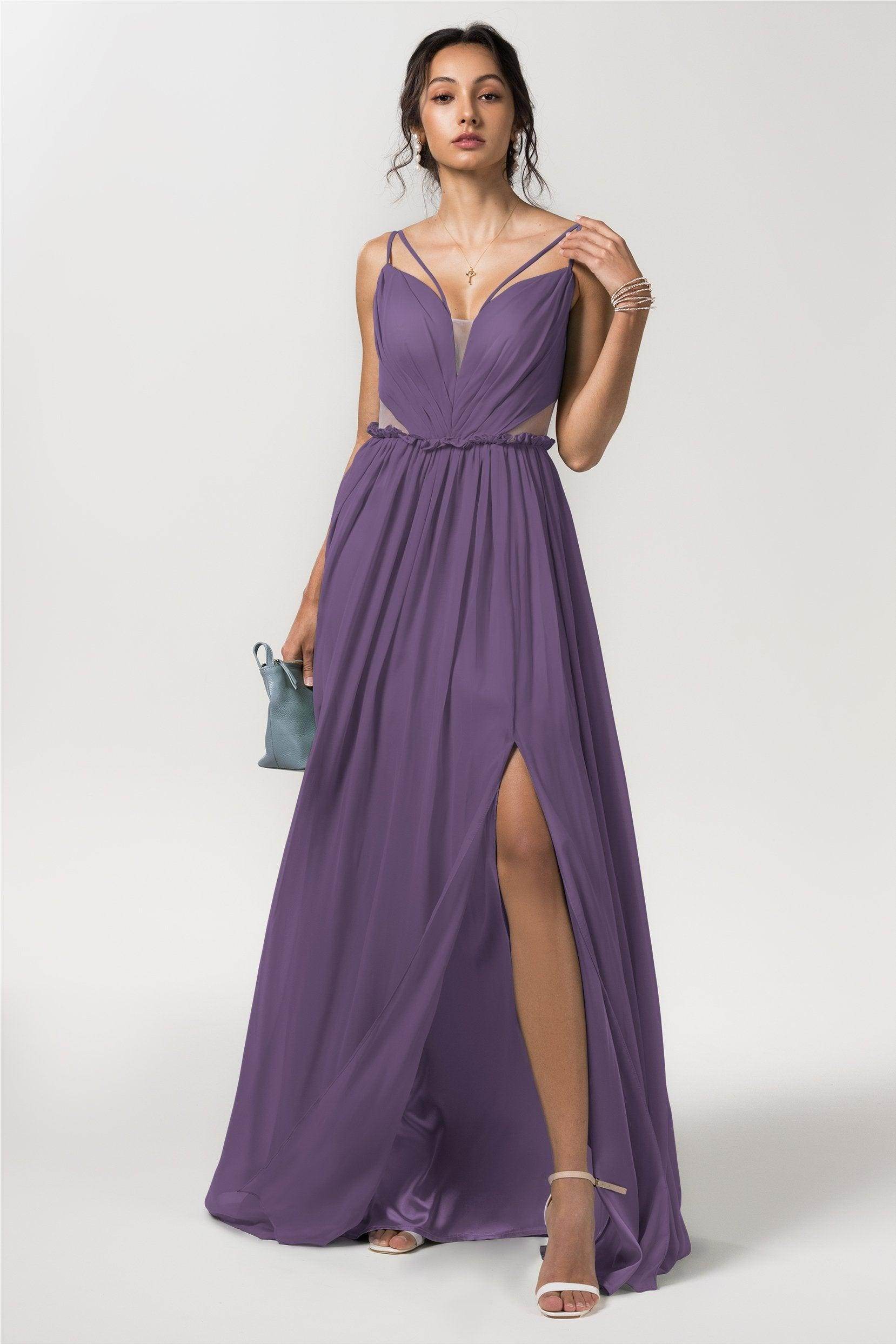 A-Line Floor Length Chiffon Bridesmaid Dress Formal Dresses CB0564 - COCOMELODY
